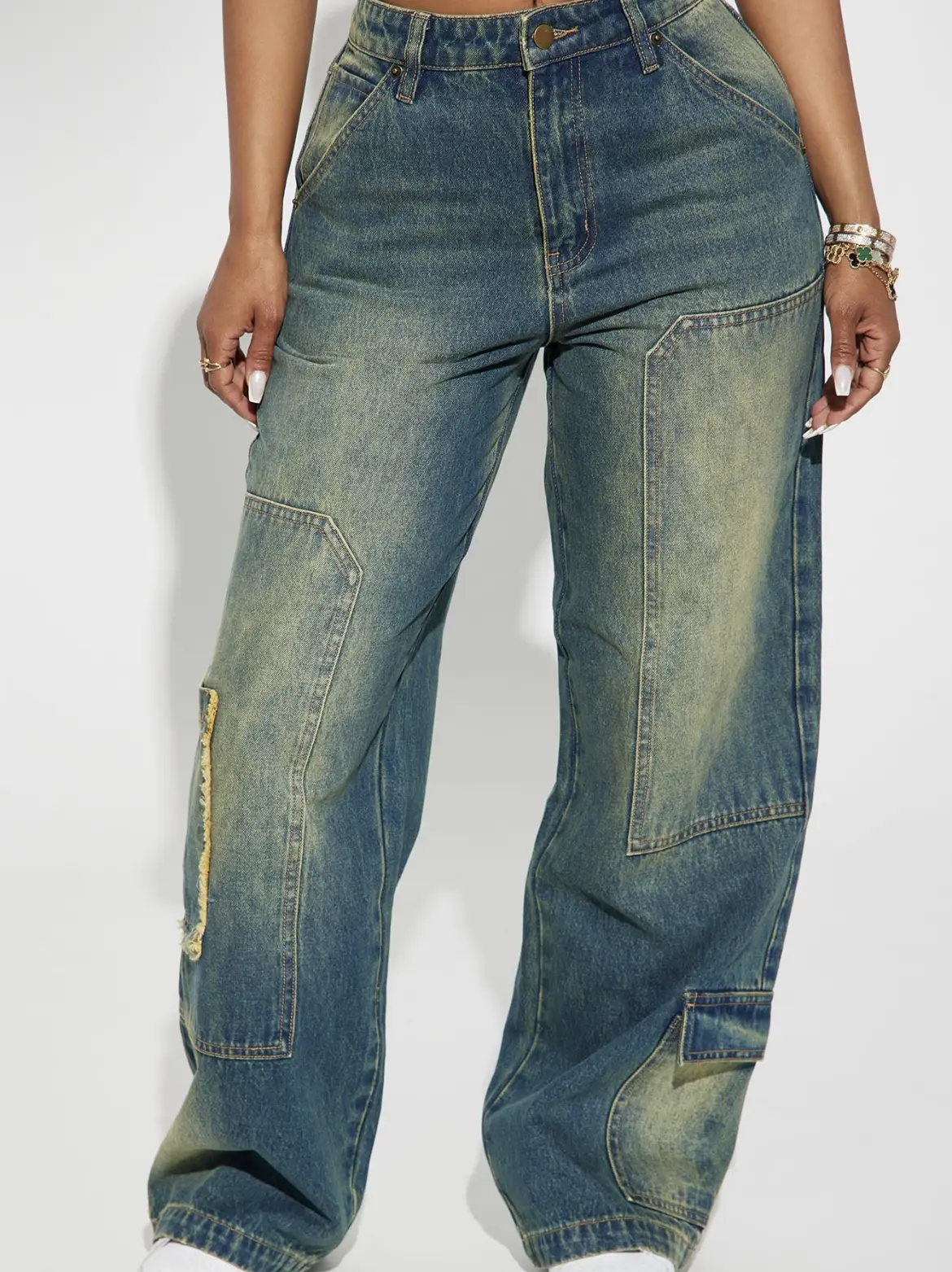Chelsea Drop Waist Baggy Jeans - Medium Wash, Fashion Nova, Jeans