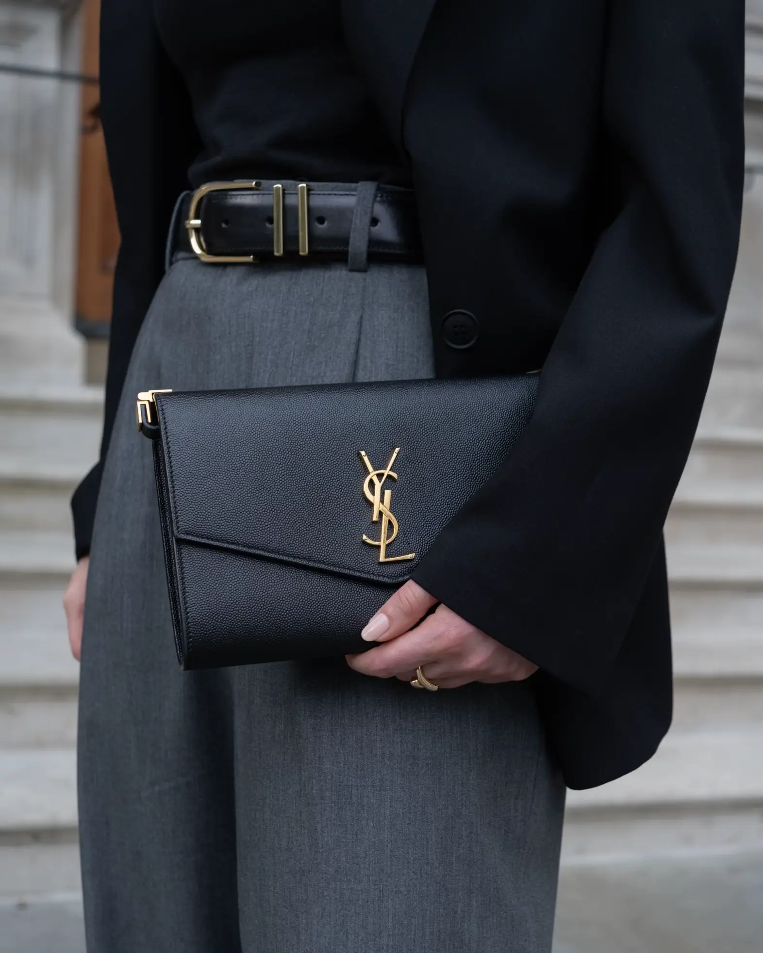 STAPLE PIECE IN LUXURY COLLECTION SAINT LAURENT (YSL) UPTOWN POUCH REVIEW 