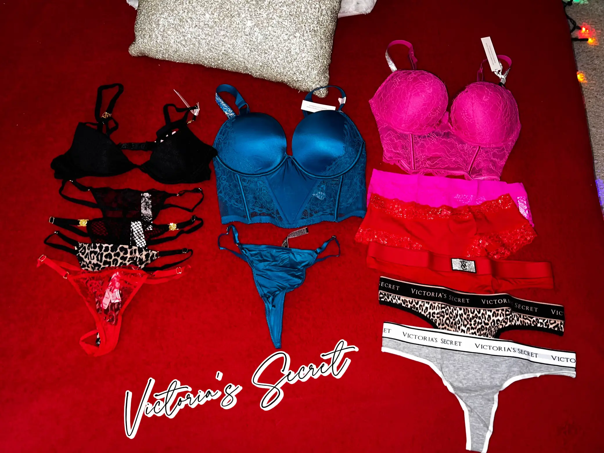 wholesale cheap shop Victoria Secret 34A S Bombshell Push Up Bikini Top  THONG Set Shine Strap Green