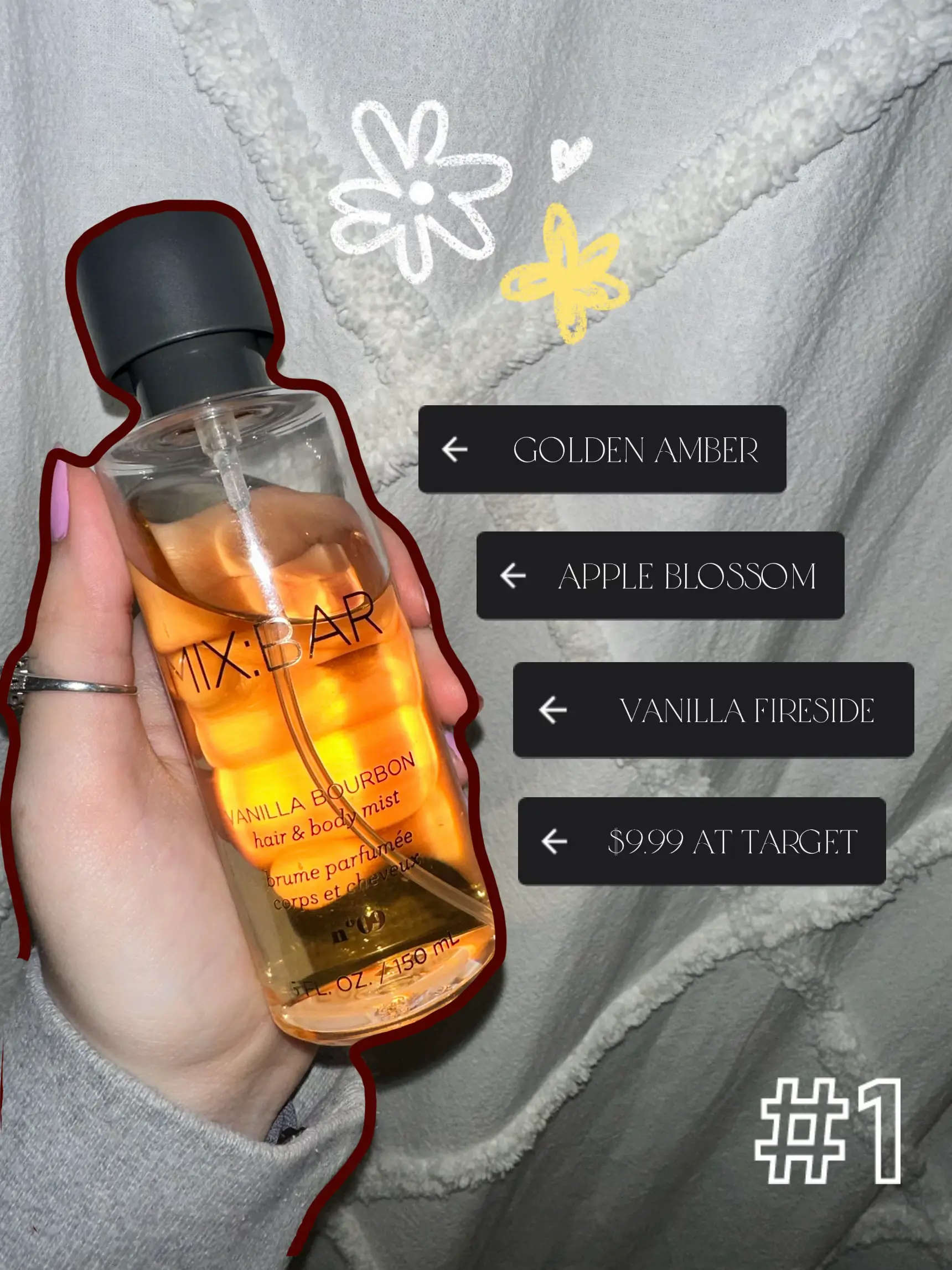 Mix:bar Mini Hair & Body Mist Perfume - Vanilla Bourbon - 2.5 Fl