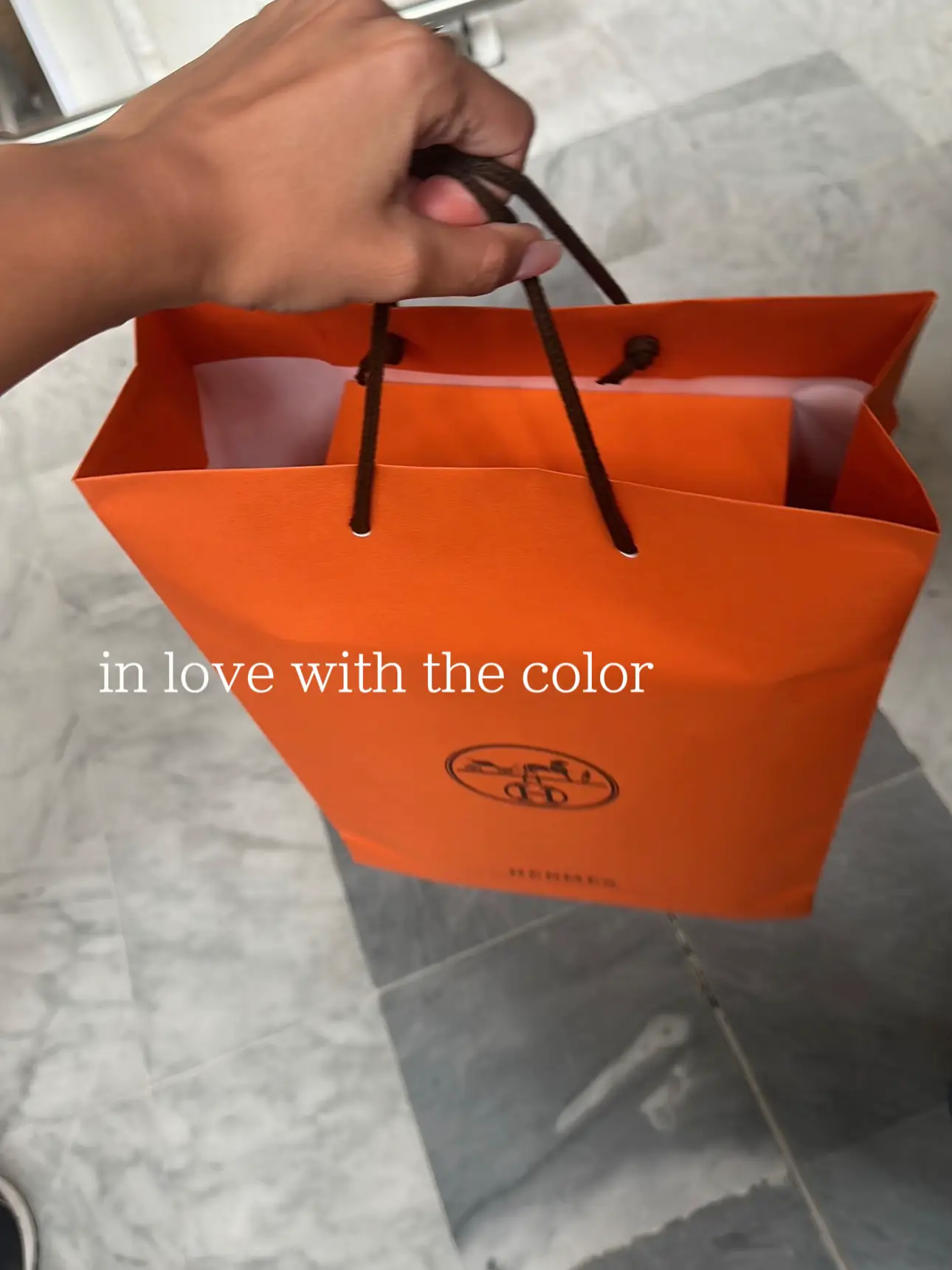 Hermes, Other, Hermes Orange Paper Shopping Bag Large Size New