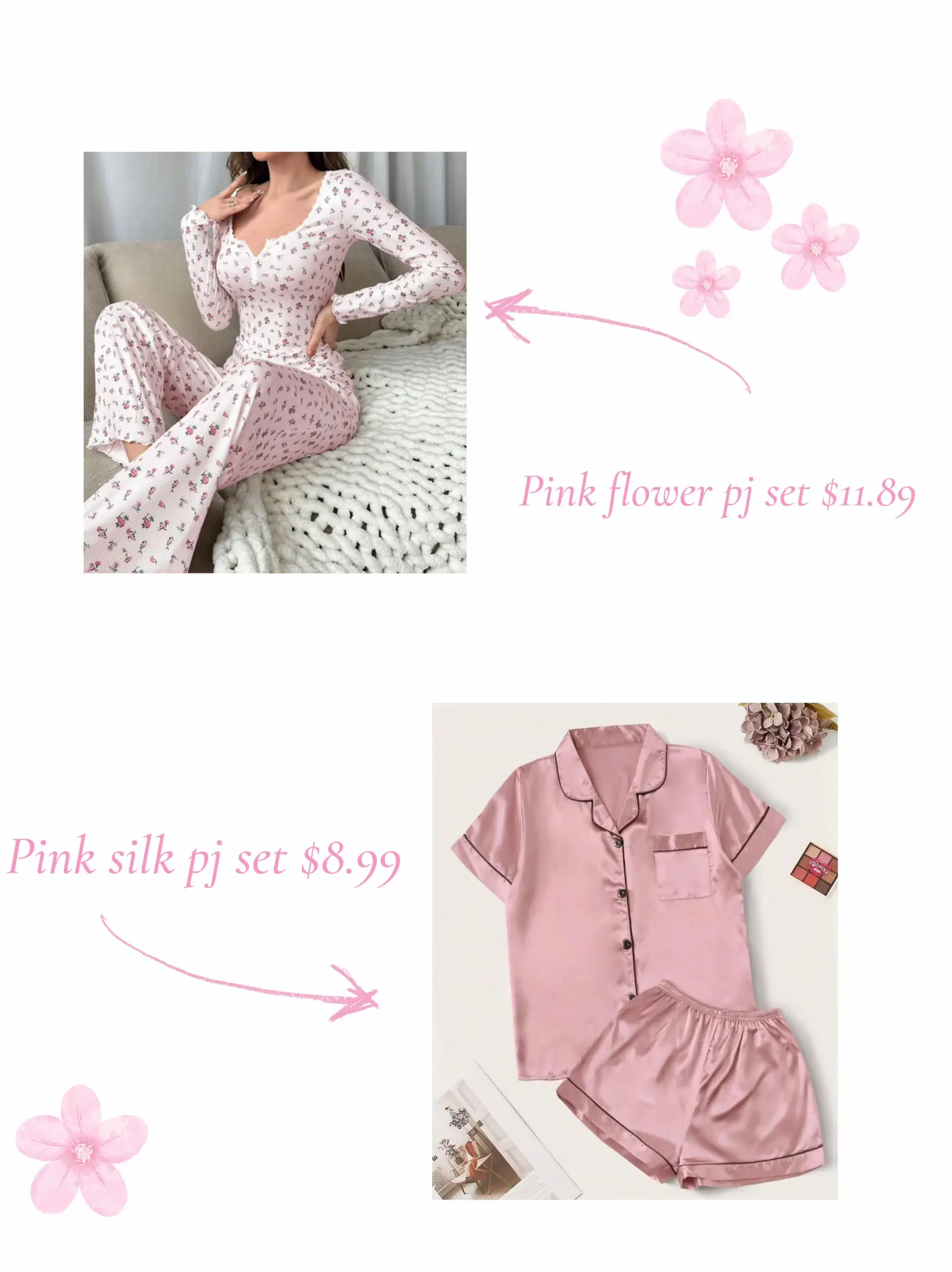 Shein kawaii lace trim w/bows plaid crop top & thong pj set S pink 80s  aesthetic