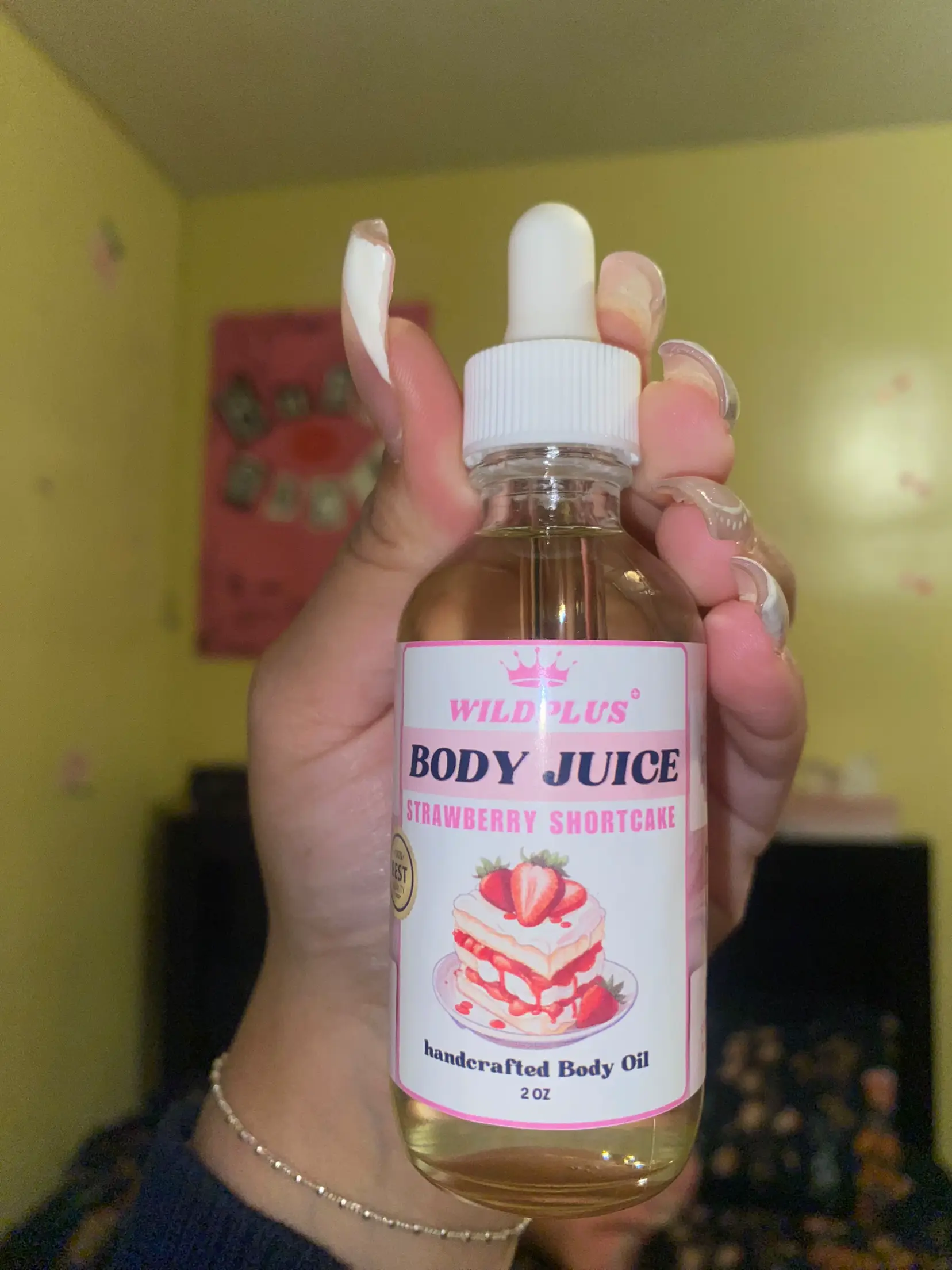 Wildplus Body Juice Oil Strawberry Shortcake, Handcrafted Body Oil for  Women