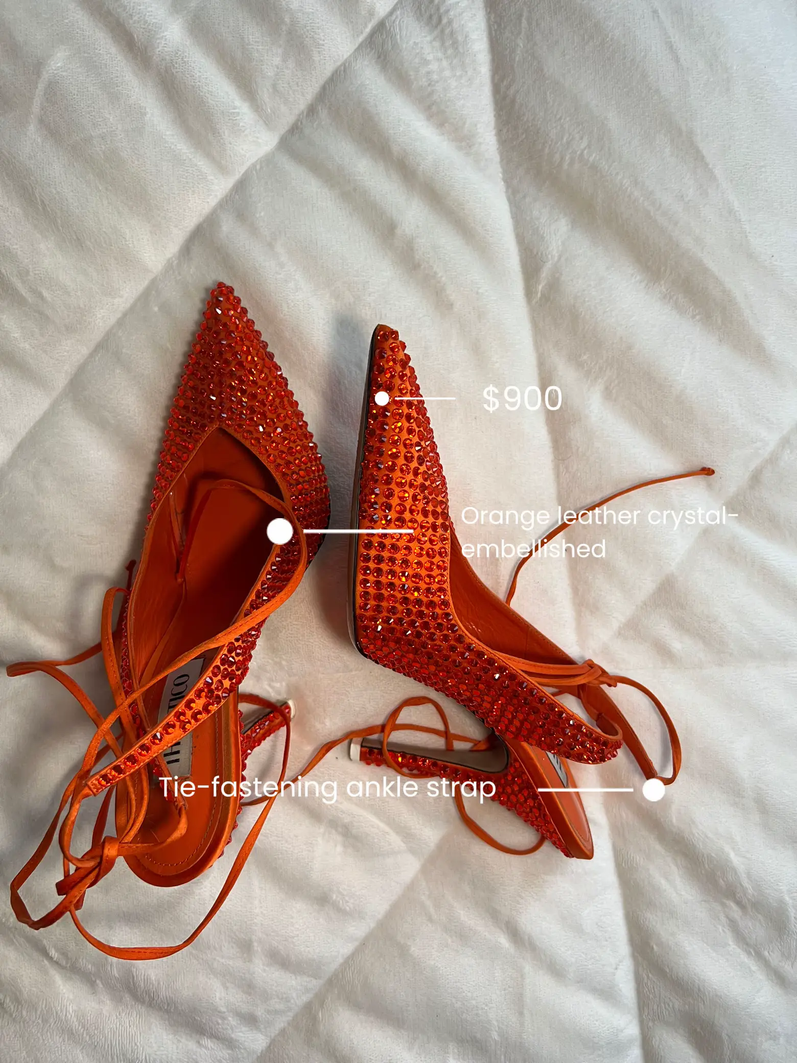 The Attico Orange/Pink Satin Ankle Tie Sandals Size 39 The Attico