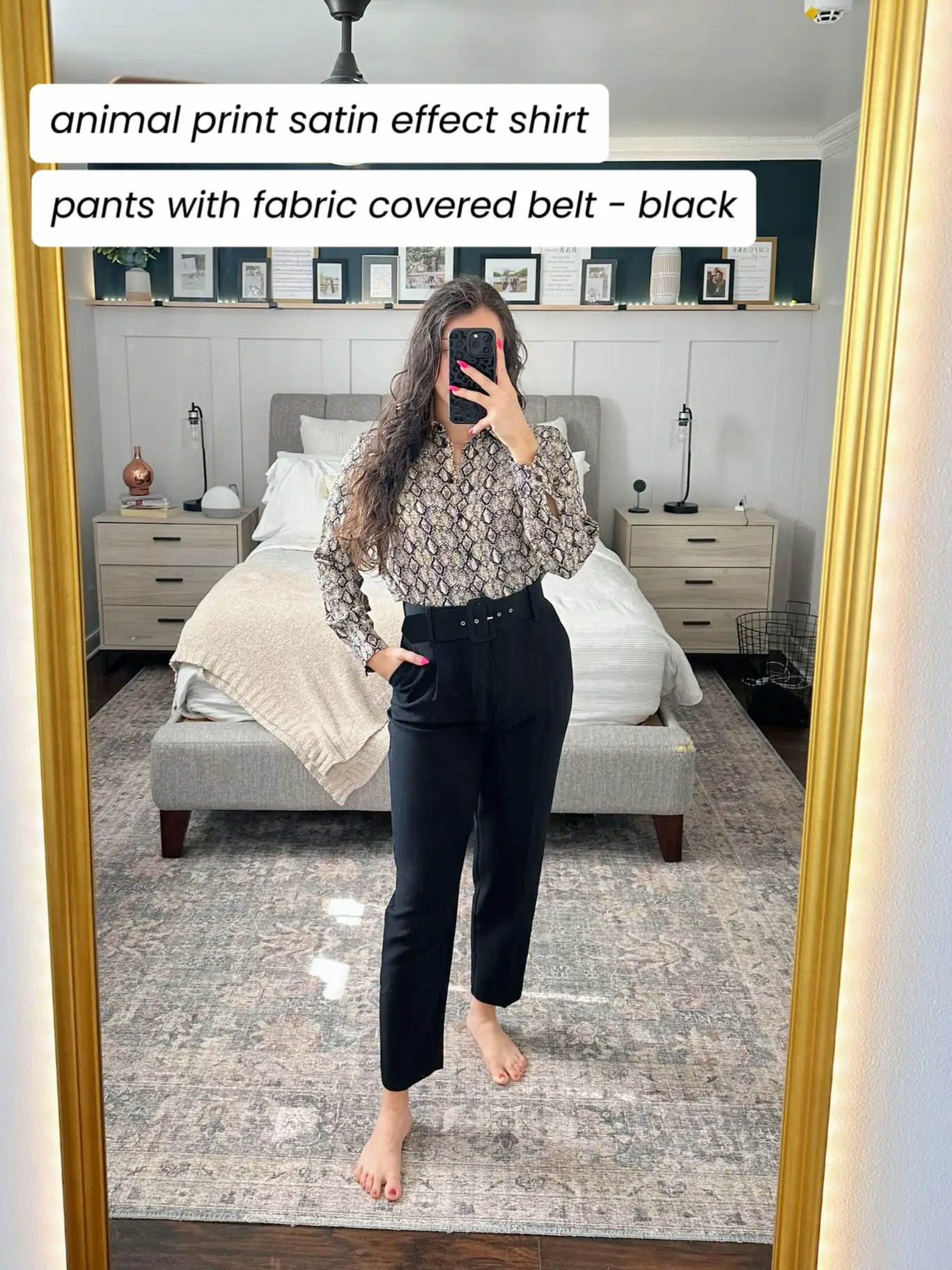 PANTS WITH FABRIC-COVERED BELT