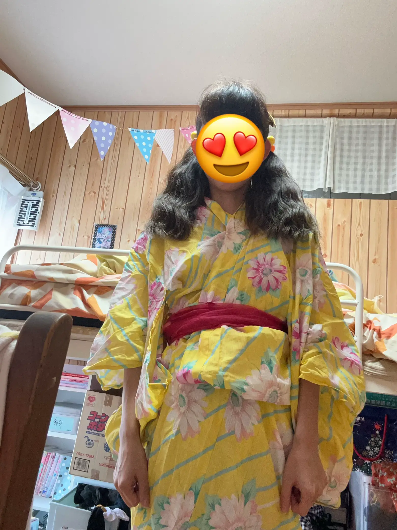 浴衣ジェンヌ 新作 浴衣5点セット 白地に色とりどりの花 半幅帯