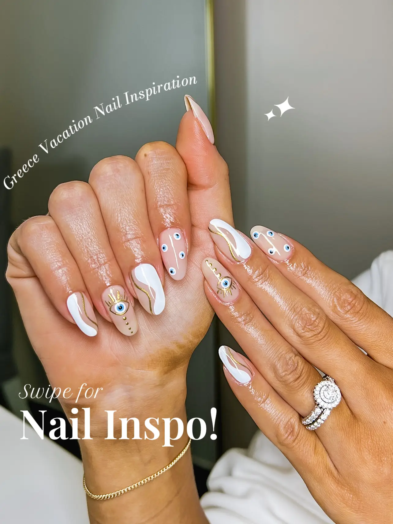 Greece Vacation Nail Inspiration | Gallery posted by DestinyK | Lemon8