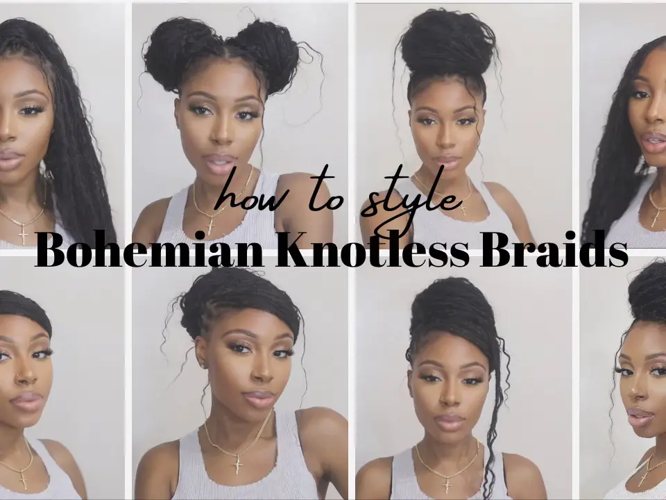How to get Curly End: Boho Knotless Edition #braidtutorial