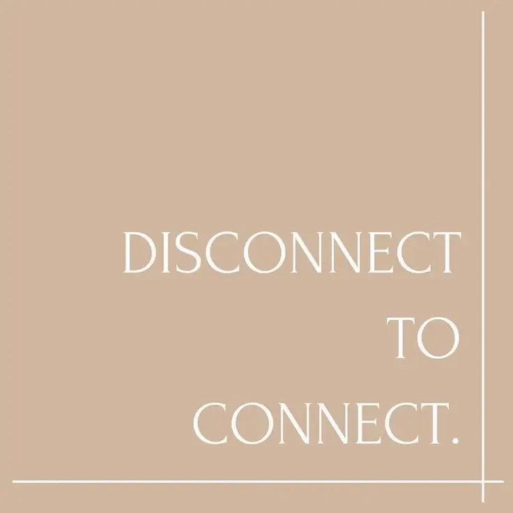  A white background with a black text that says "Disconnect to Connect".