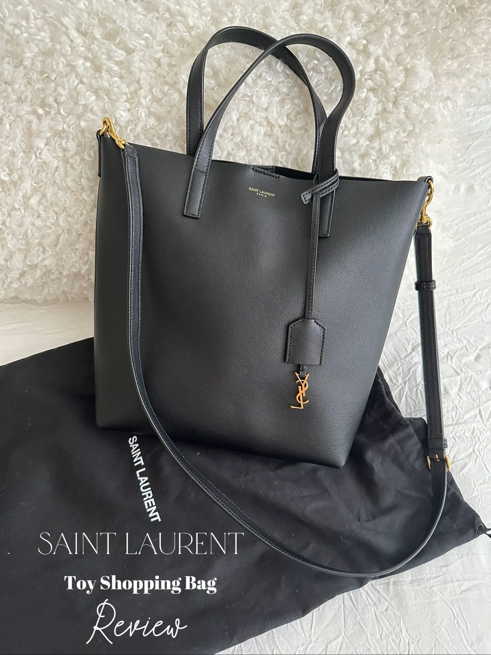 Handbags Saint Laurent Saint Laurent Saint Laurent Shopper Bag with Pochette in Pink Leather