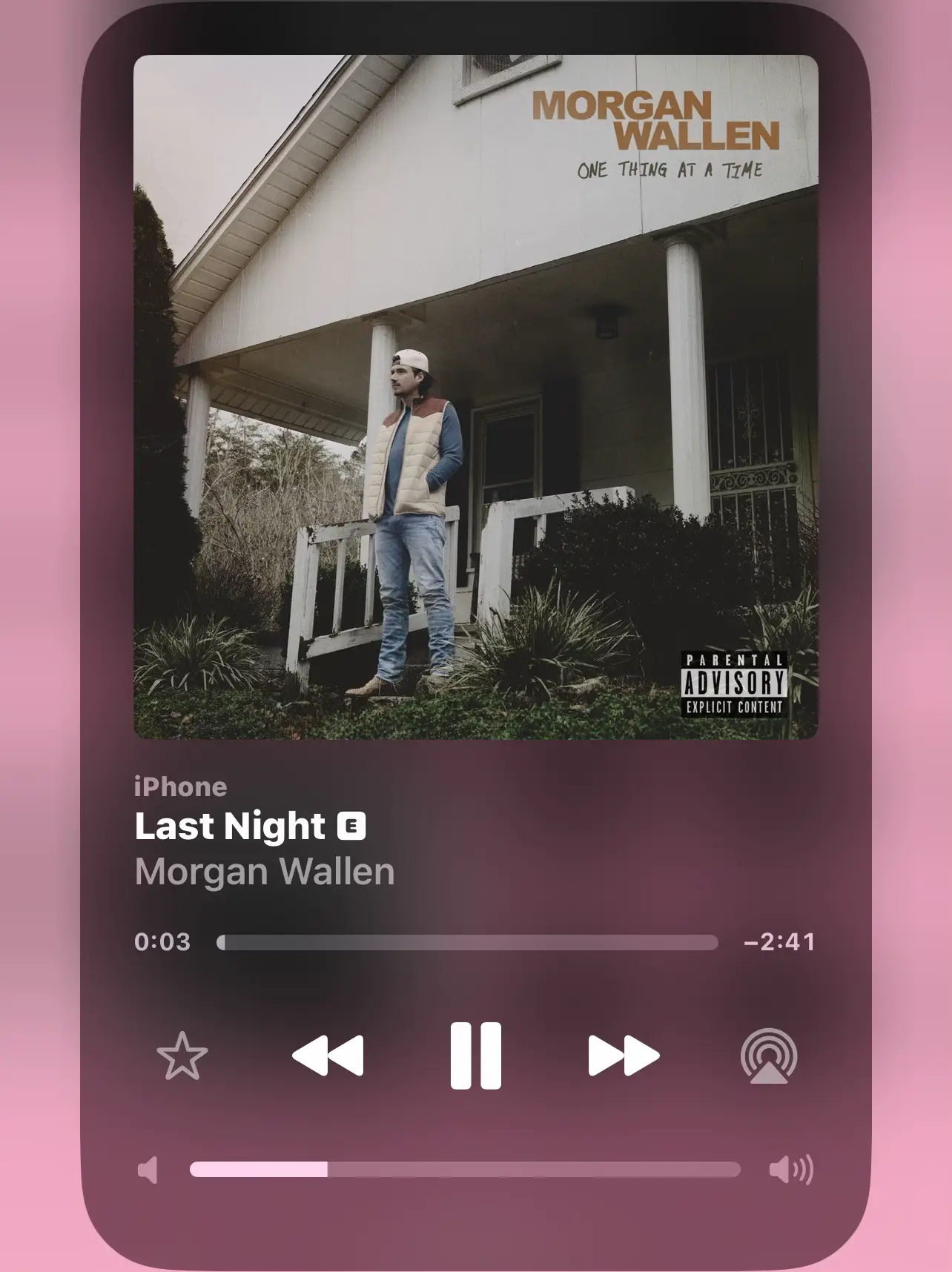  A song by Morgan Wallen with a parental advisory.