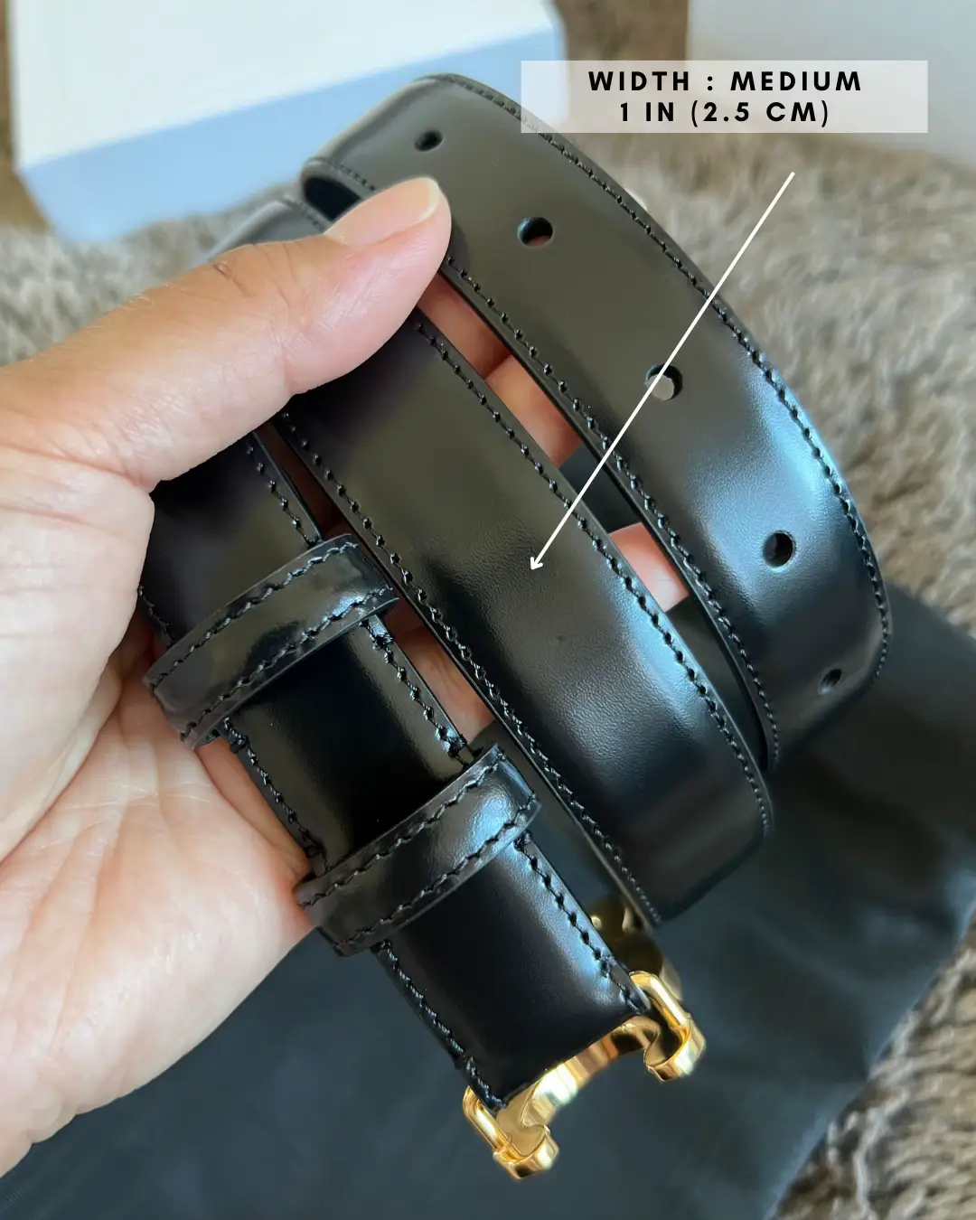 Black Medium Cuir Triomphe Belt In Taurillon Leather - Designer