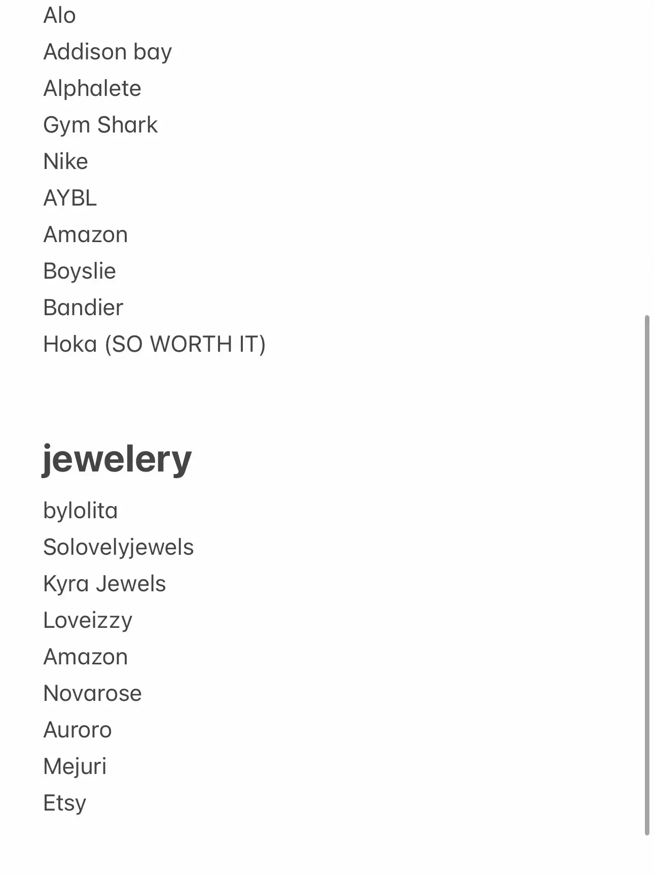  A list of jewelry brands with their corresponding urls.