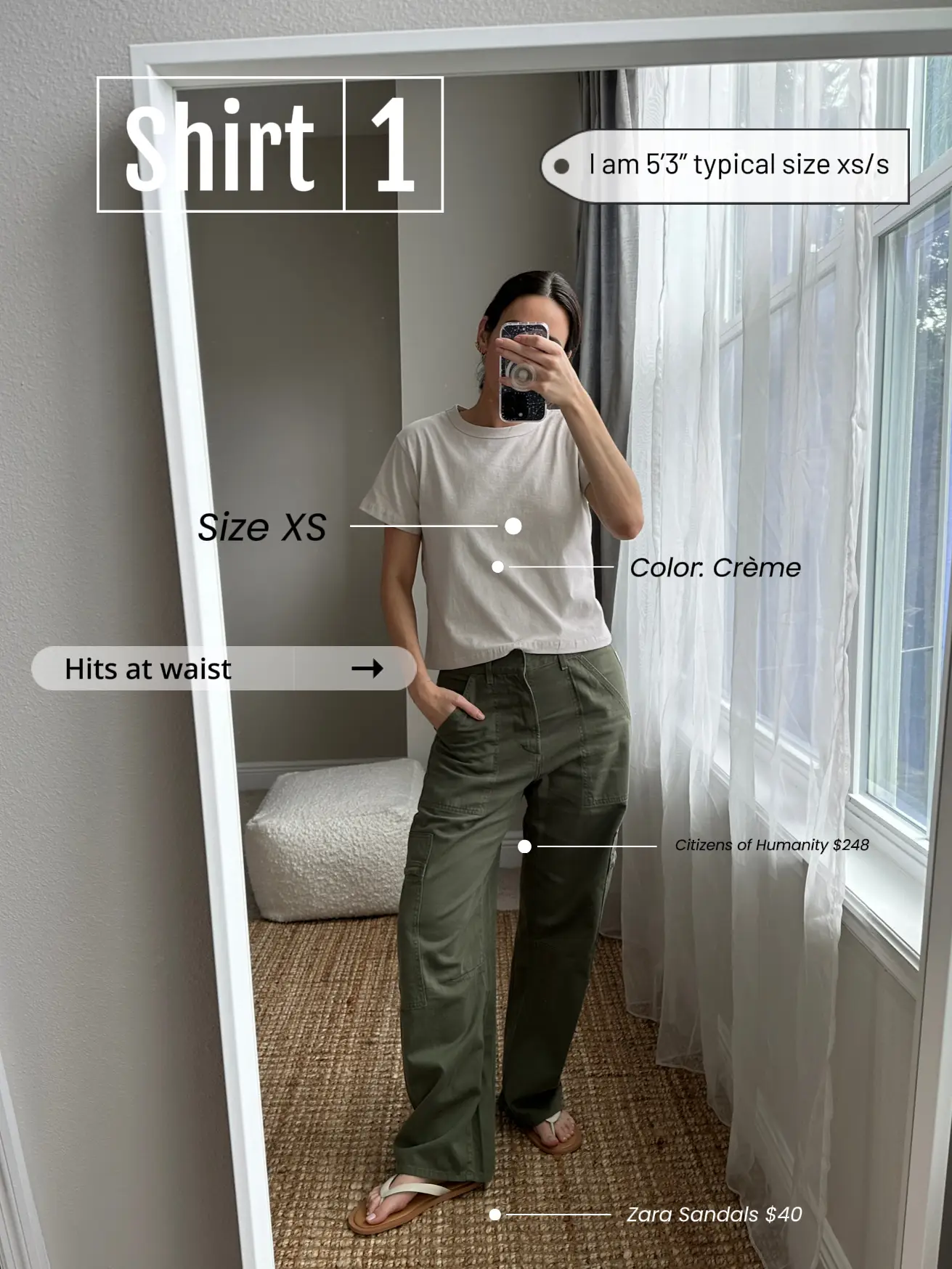 Leset Cropped T-shirt Size Comparison, Gallery posted by Modeetchien