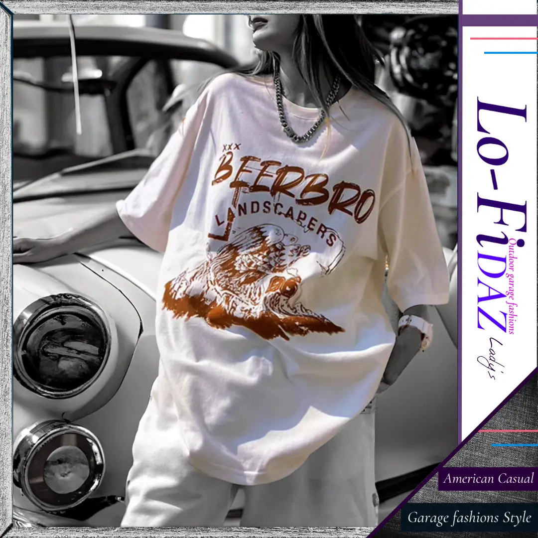 アメリカンレトロ ビックシルエットハーフスリーブTシャツ | Lo-FiDAZ