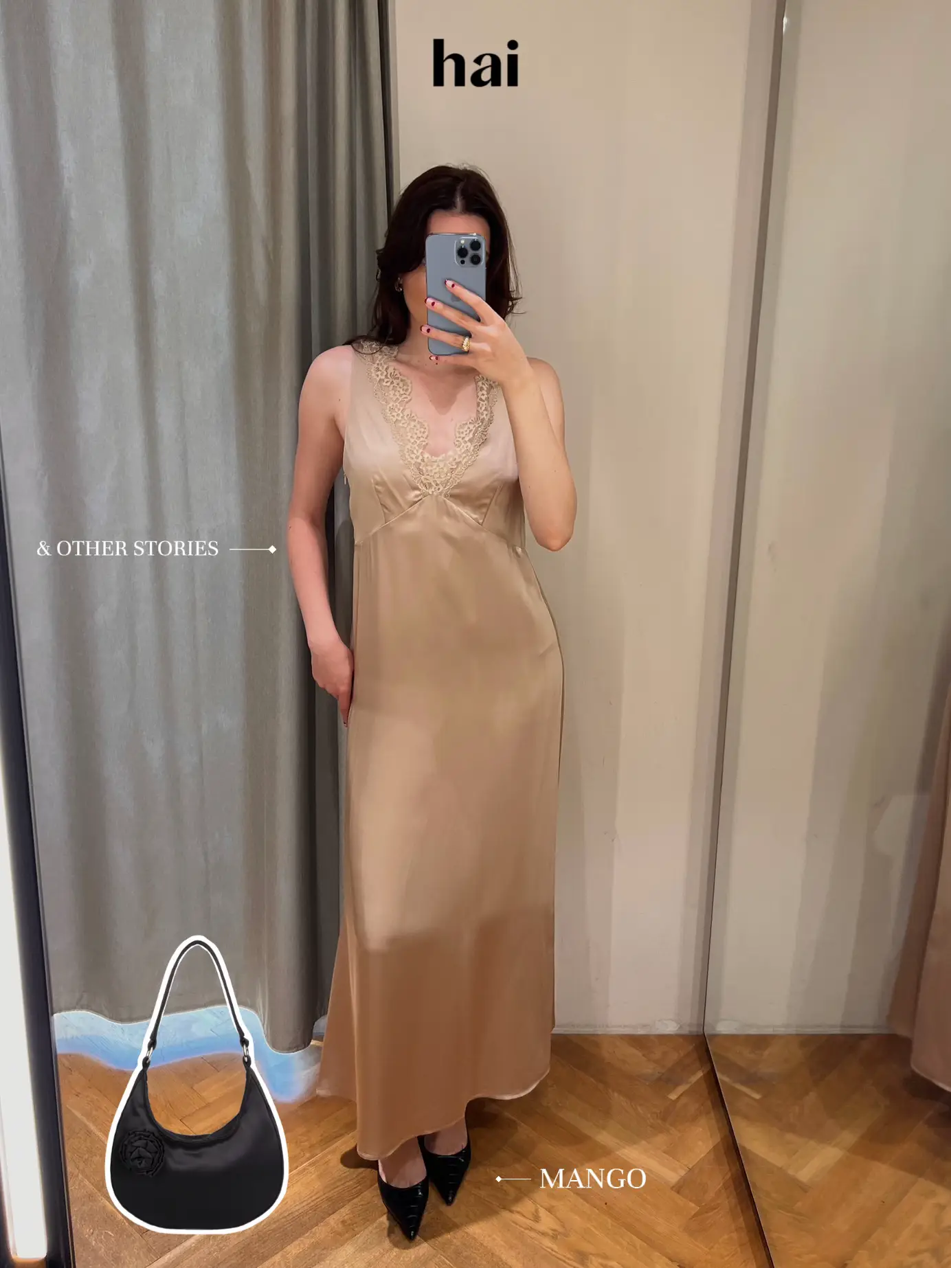 Women's Brown Satin Lace Cami Slip Mini Dress – Hey Samy