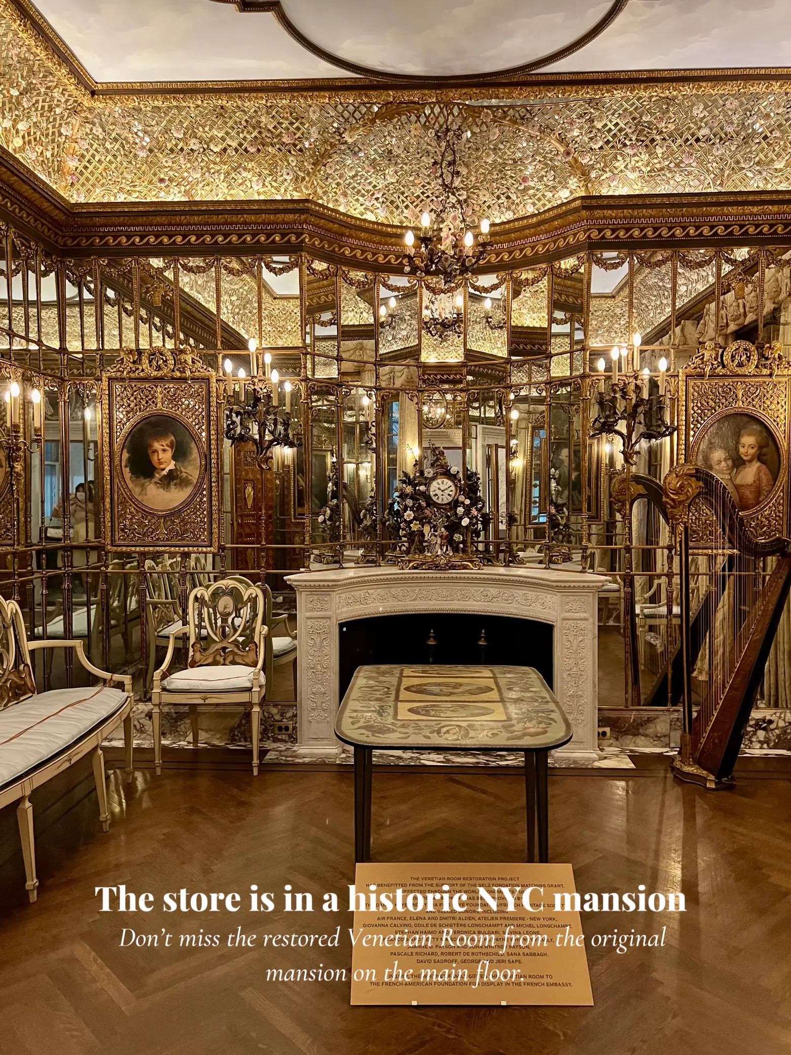  The store is in a historic New York City mansion.