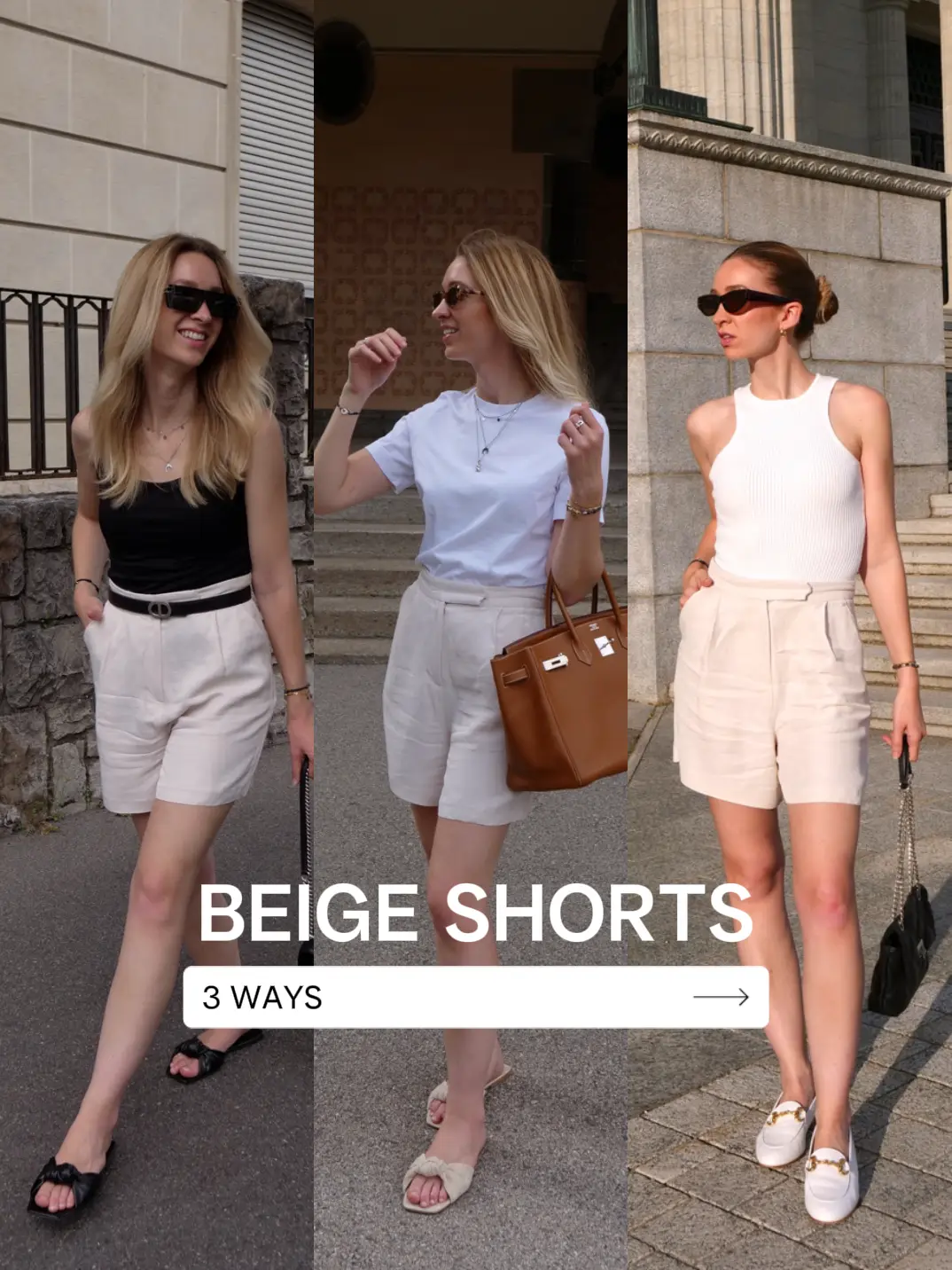 Beige shorts outfits, Gallery posted by Pauline Matter