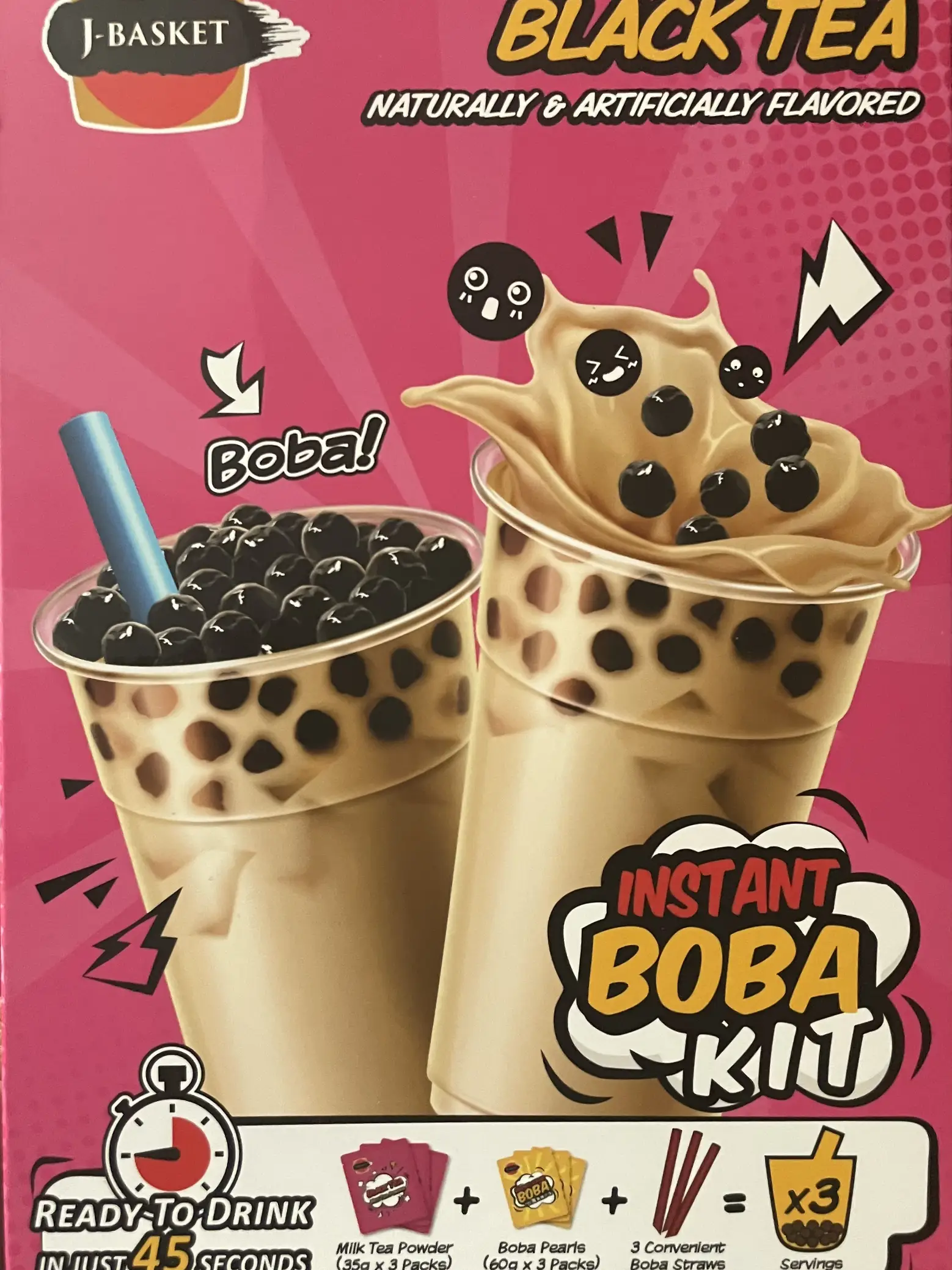  O's Bubble Instant Boba Kit Marbling Boba Kit, boba tea kit, Tapioca pearl, Marbling Syrup, Non-Dairy, Shelf Stable, Vegan, Gluten-Free