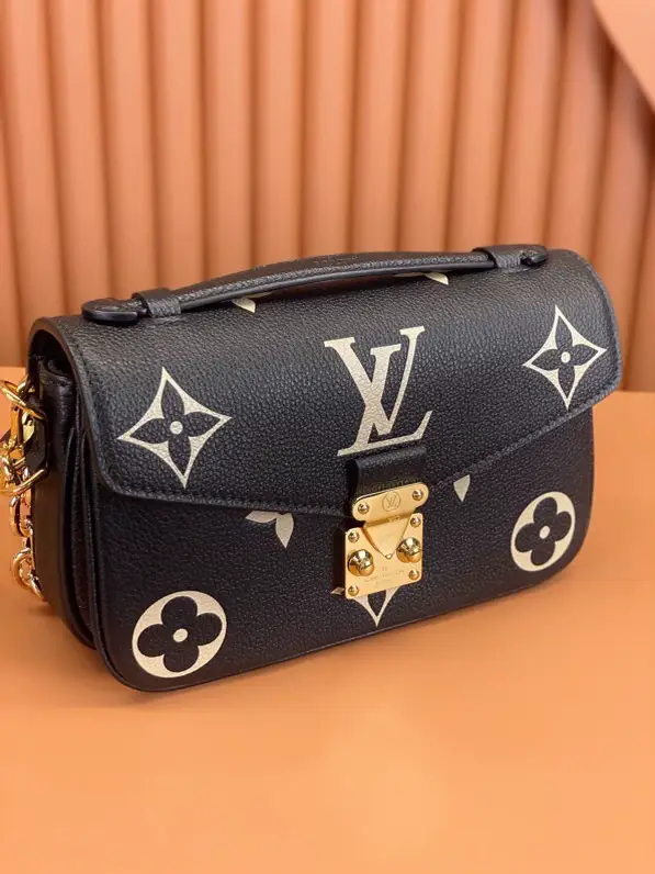 M46596 Louis Vuitton Pochette Metis East West Black Beige – Louis