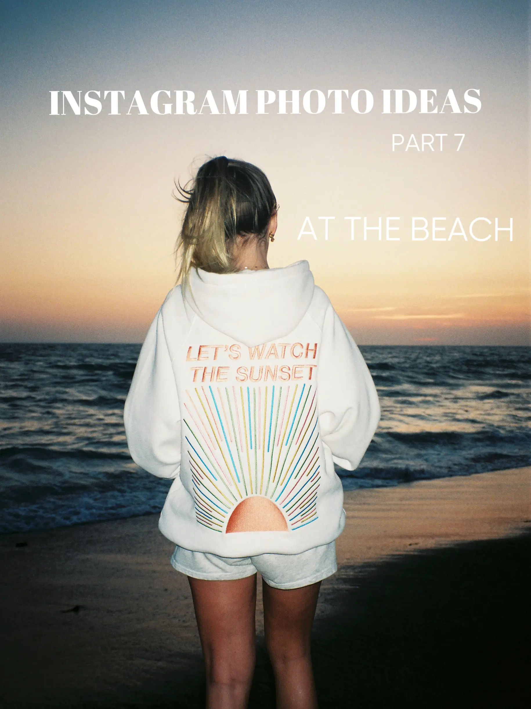 Aesthetic hoodie beach sunset inspo