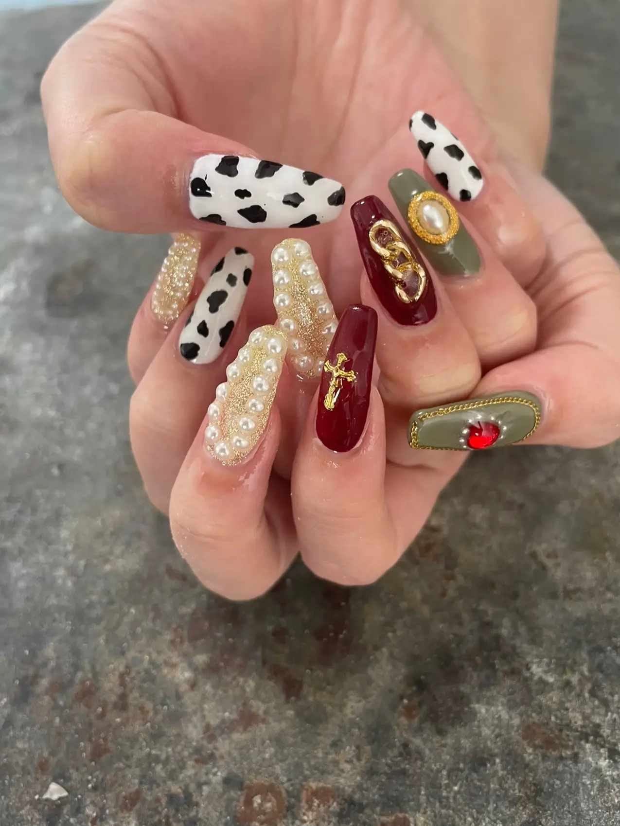 Nail Art Studio ネイルチップ 10個セット おぞまし 猫デザイン