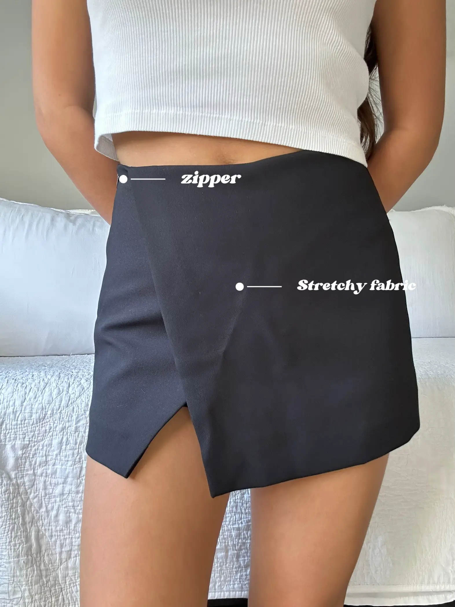 LINSI - Short-Sleeve Crop Top / Plaid Mini Skirt / Cutout Shorts
