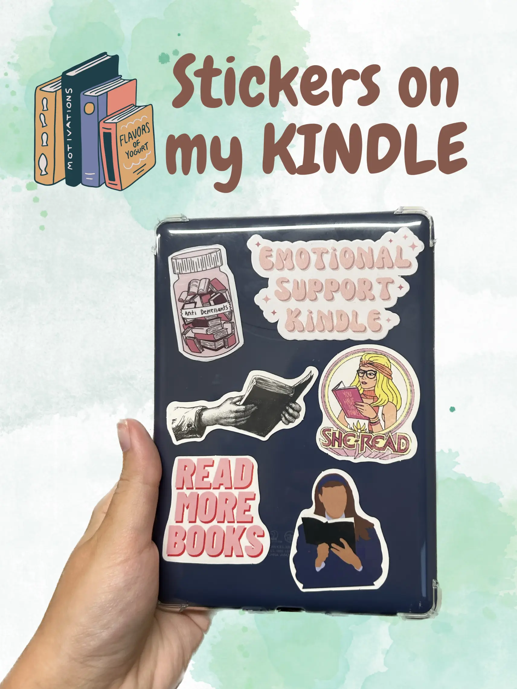 Bookish Kindle Sticker Pack Kindle Stickers Aesthetic Stickers