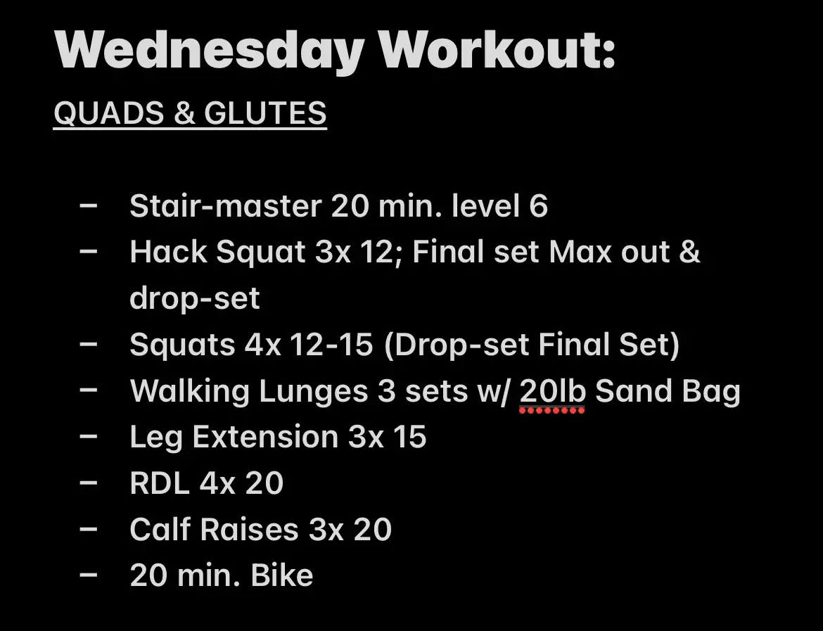 Quad & Glute Workout Routine Details