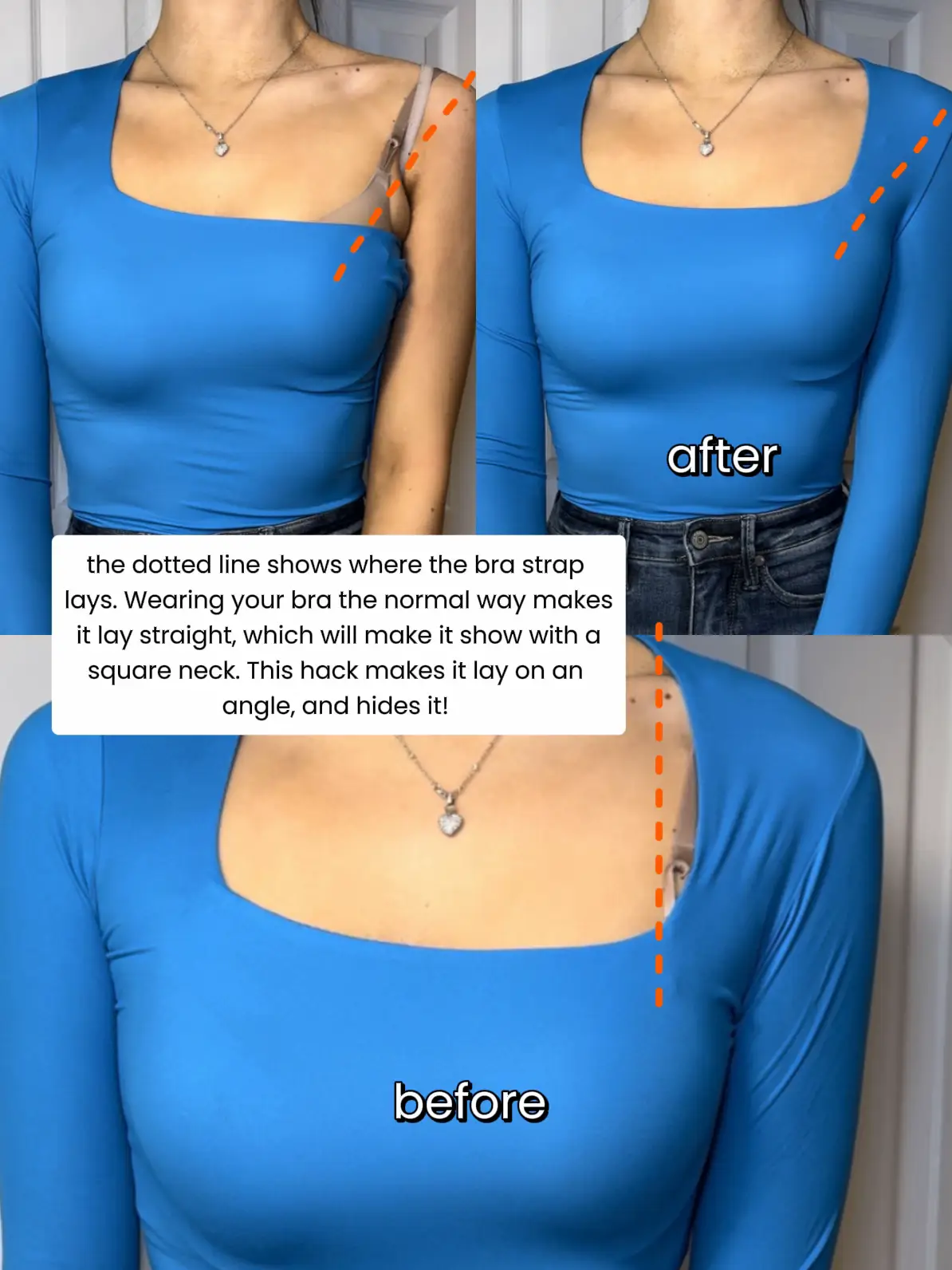 HACK: how to hide your bra in square necklines, Gallery posted by  Lexirosenstein