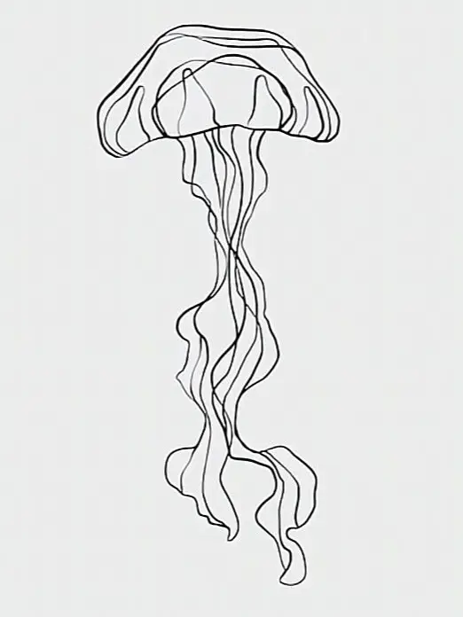  A drawing of a jellyfish with a line through it.