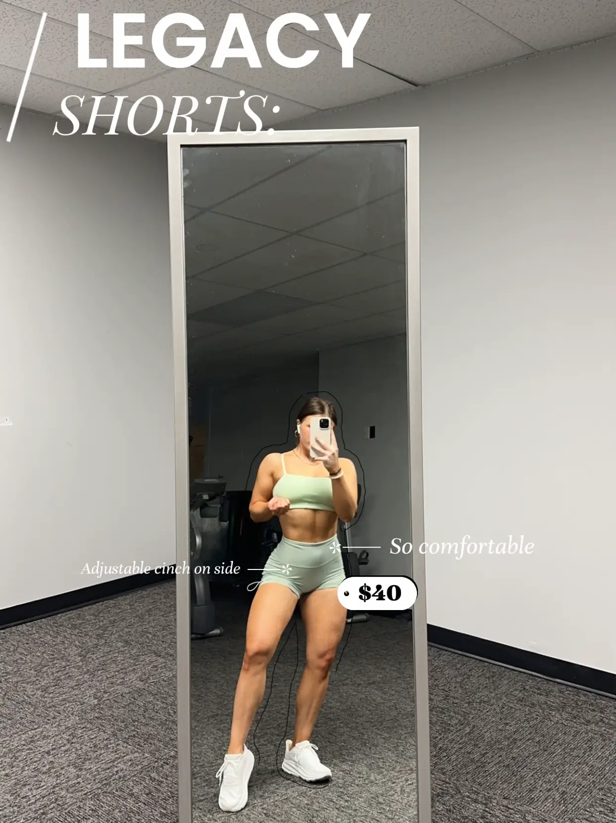 Gymshark Legacy Ruched Tight Shorts - Mist Green