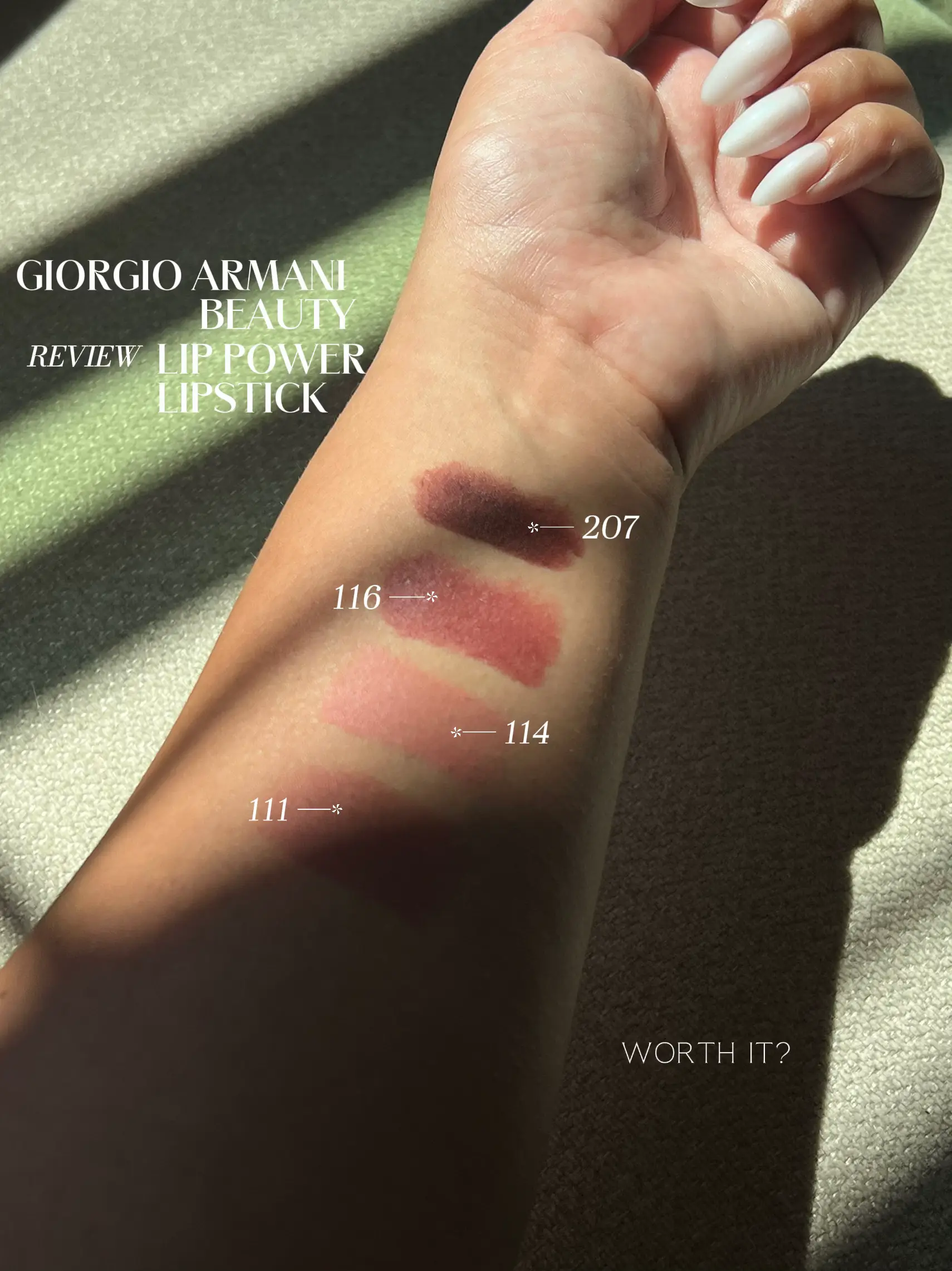 Giorgio Armani Beauty Lipstick Review Gallery posted by Isabella