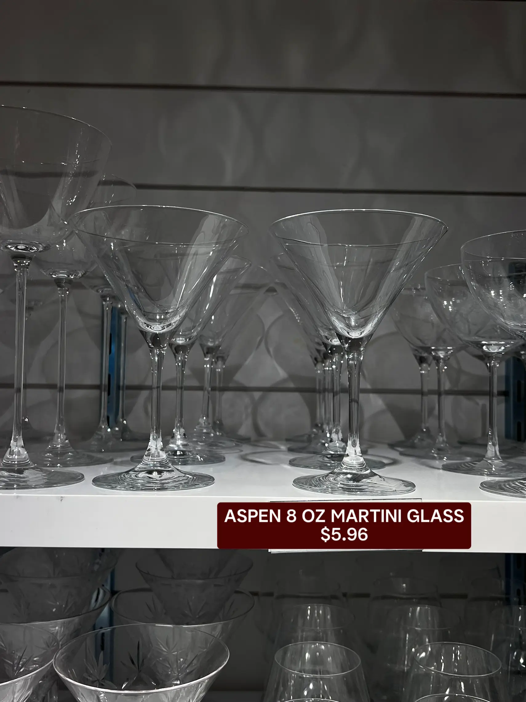 Eternal Night 8 - Piece 8oz. Glass Martini Glass Glassware Set