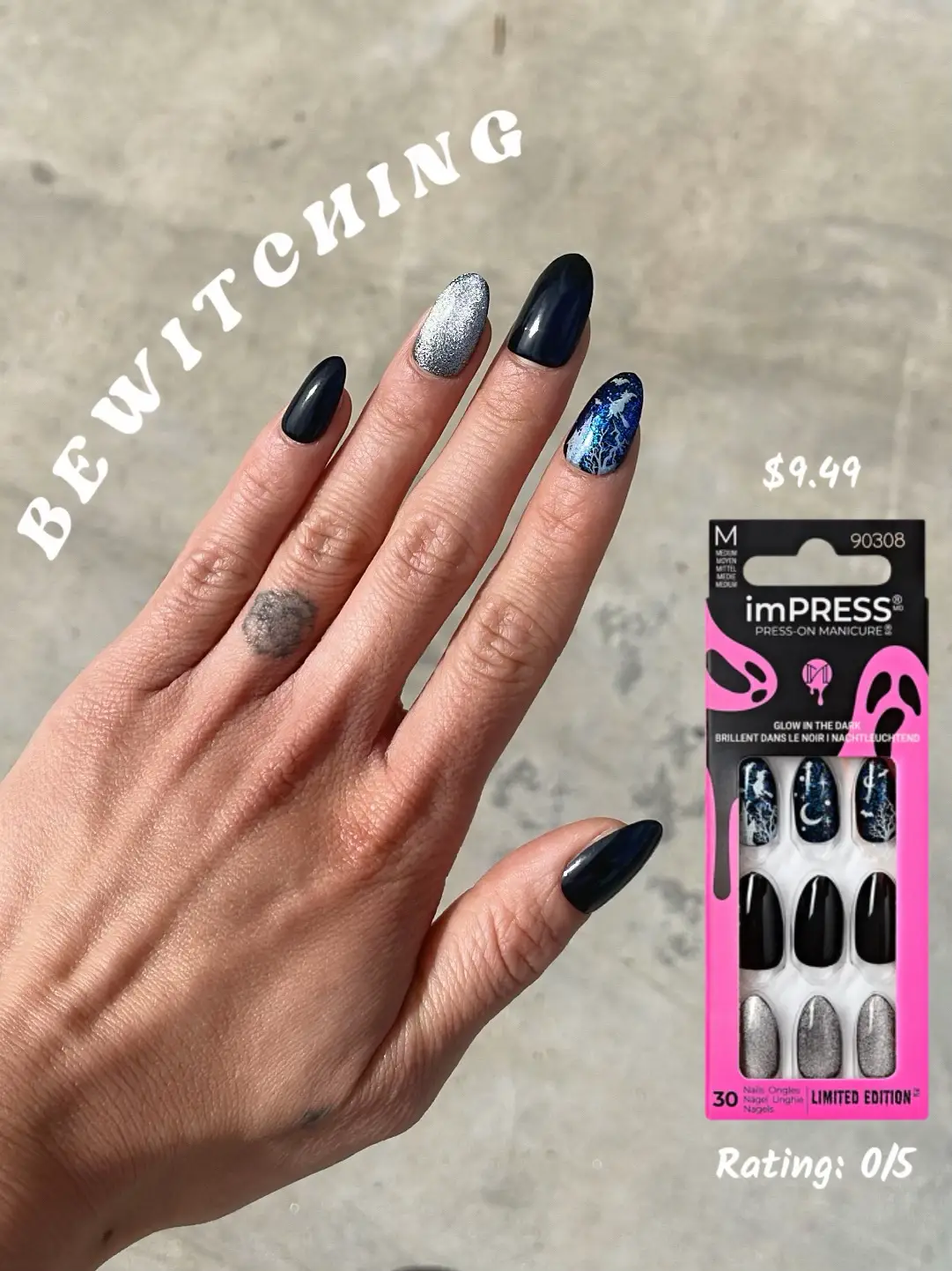 impress glow in the dark press on nails, limited edition