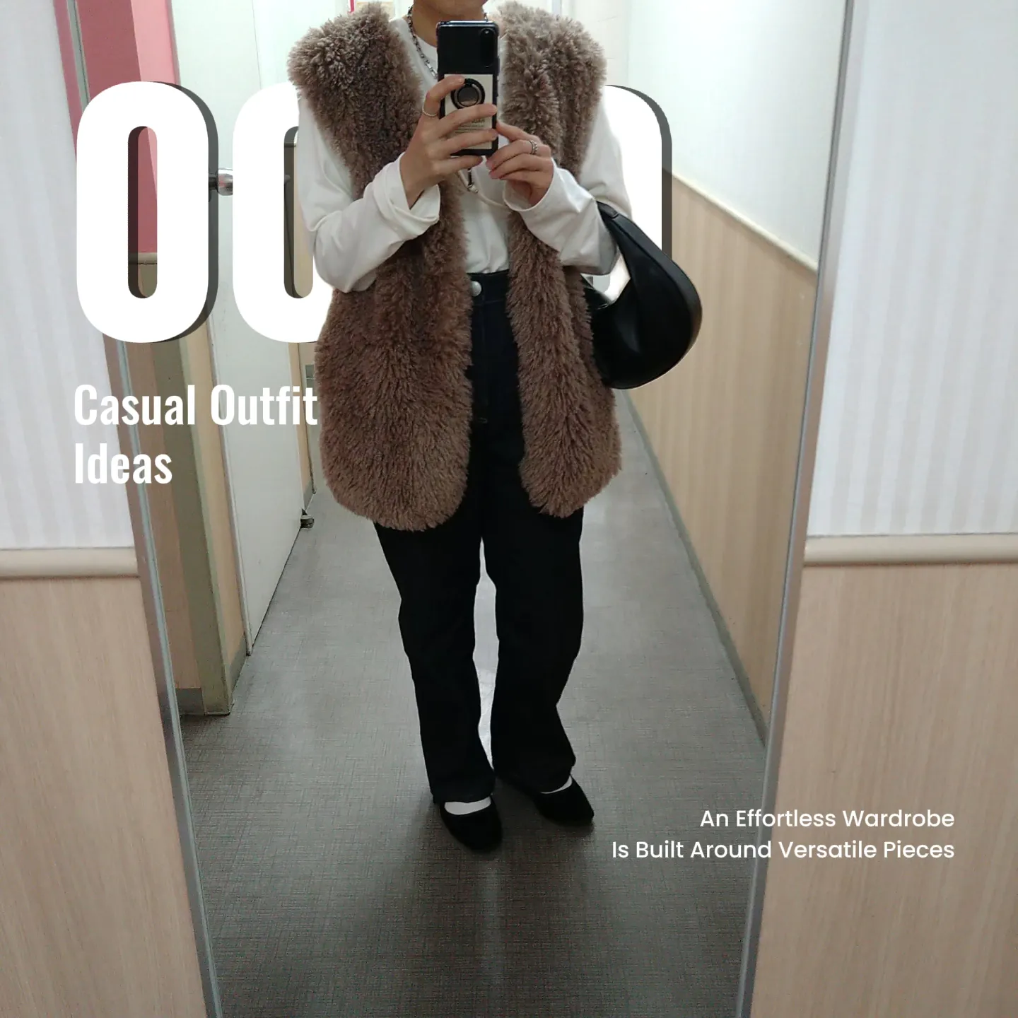 AP STUDIO 2023AW クルーネックファーベスト ブラウン Acne Studios Dasher Face Crew Knit フェイスワッペン クルー