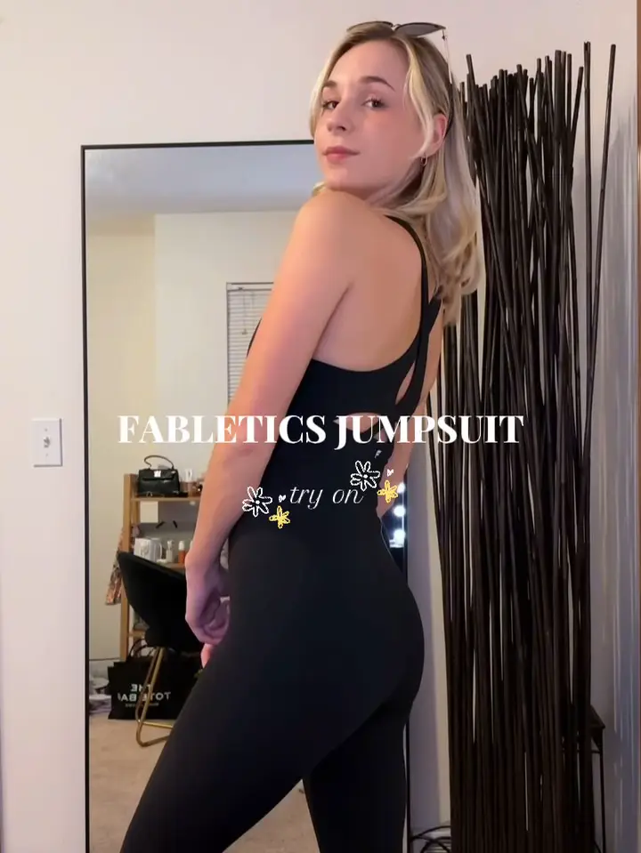 Try On the viral Fabletics Jumpsuit with me 🖤, Video published by  Caroline Andrea