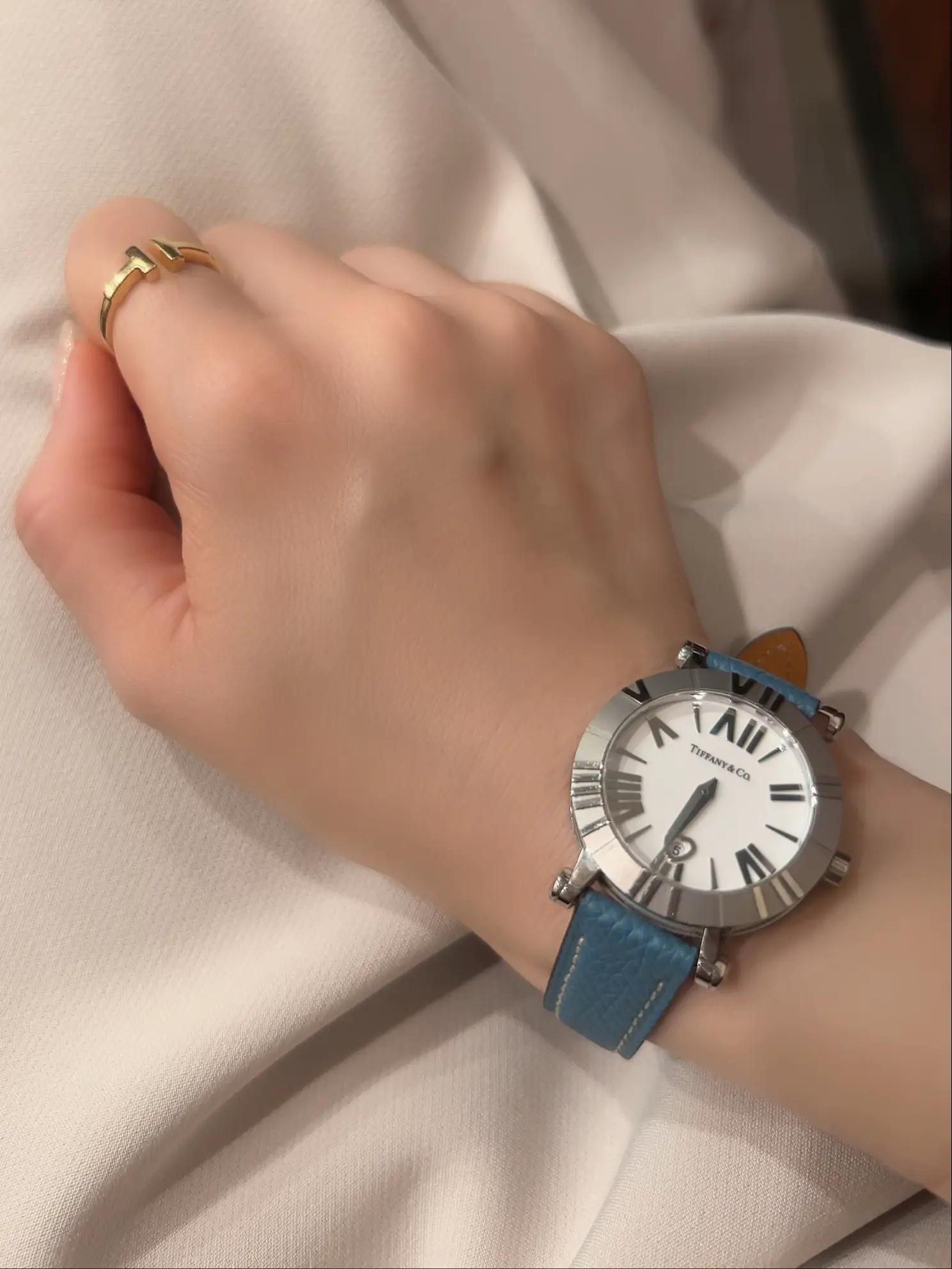 ティファニーTiffany時計ベルトバンド黒クロコワニ革アリゲーター