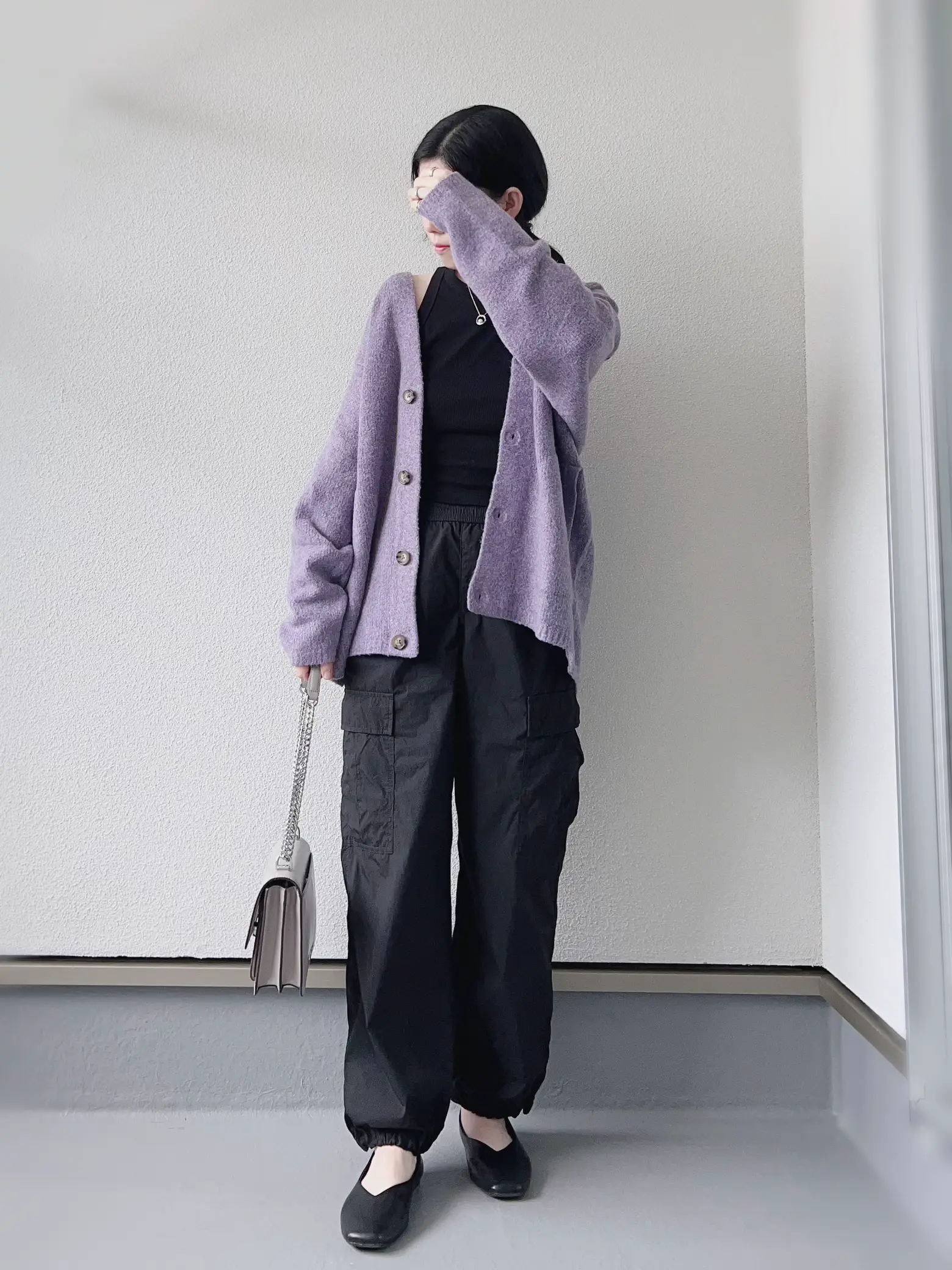 GU パープルニットで秋カラーコーデ💜🖤 | haruが投稿したフォトブック