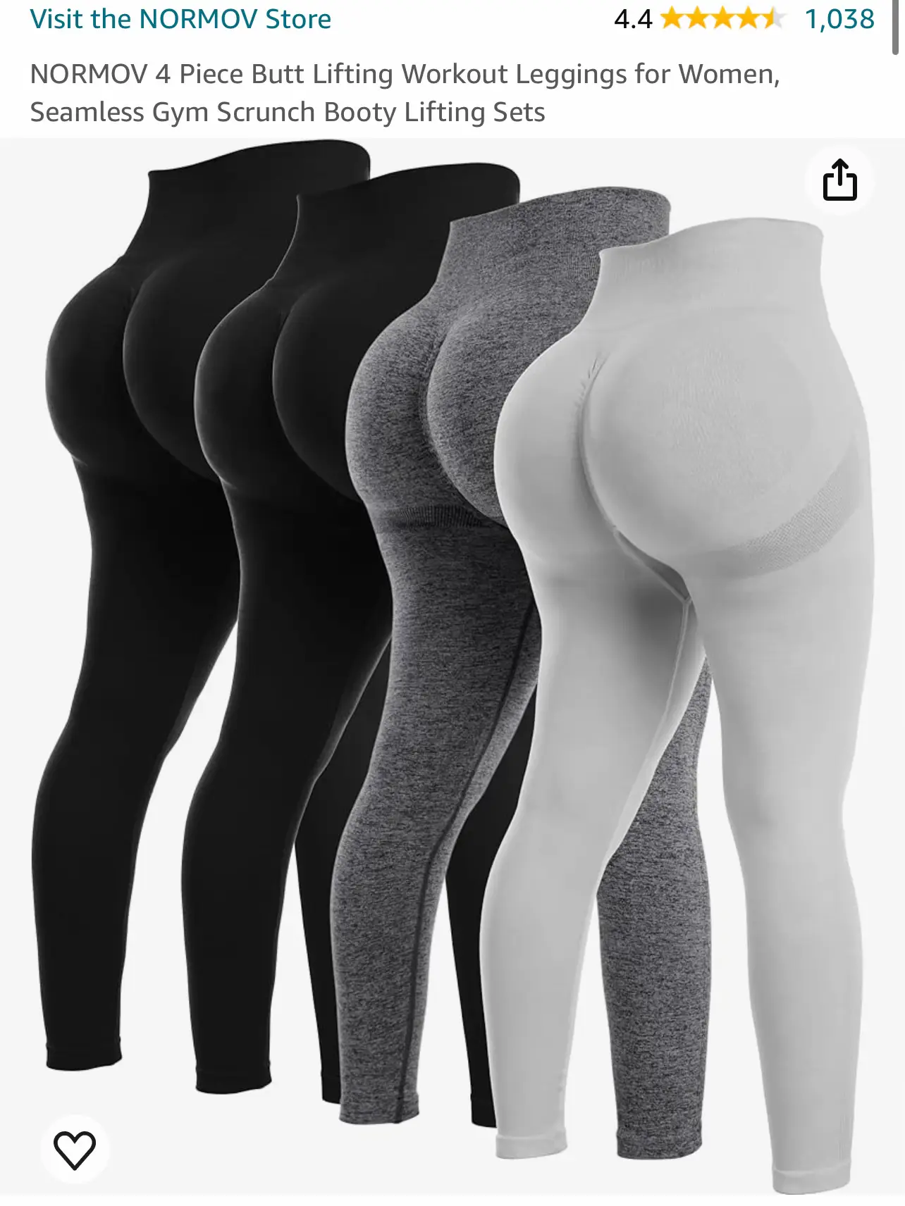 NORMOV 2 Piece Butt Lifting Workout Leggings for Women, Seamless Gym  Scrunch Booty Lifting Sets, 4packs(2black+blue+grey), Small : :  Clothing, Shoes & Accessories