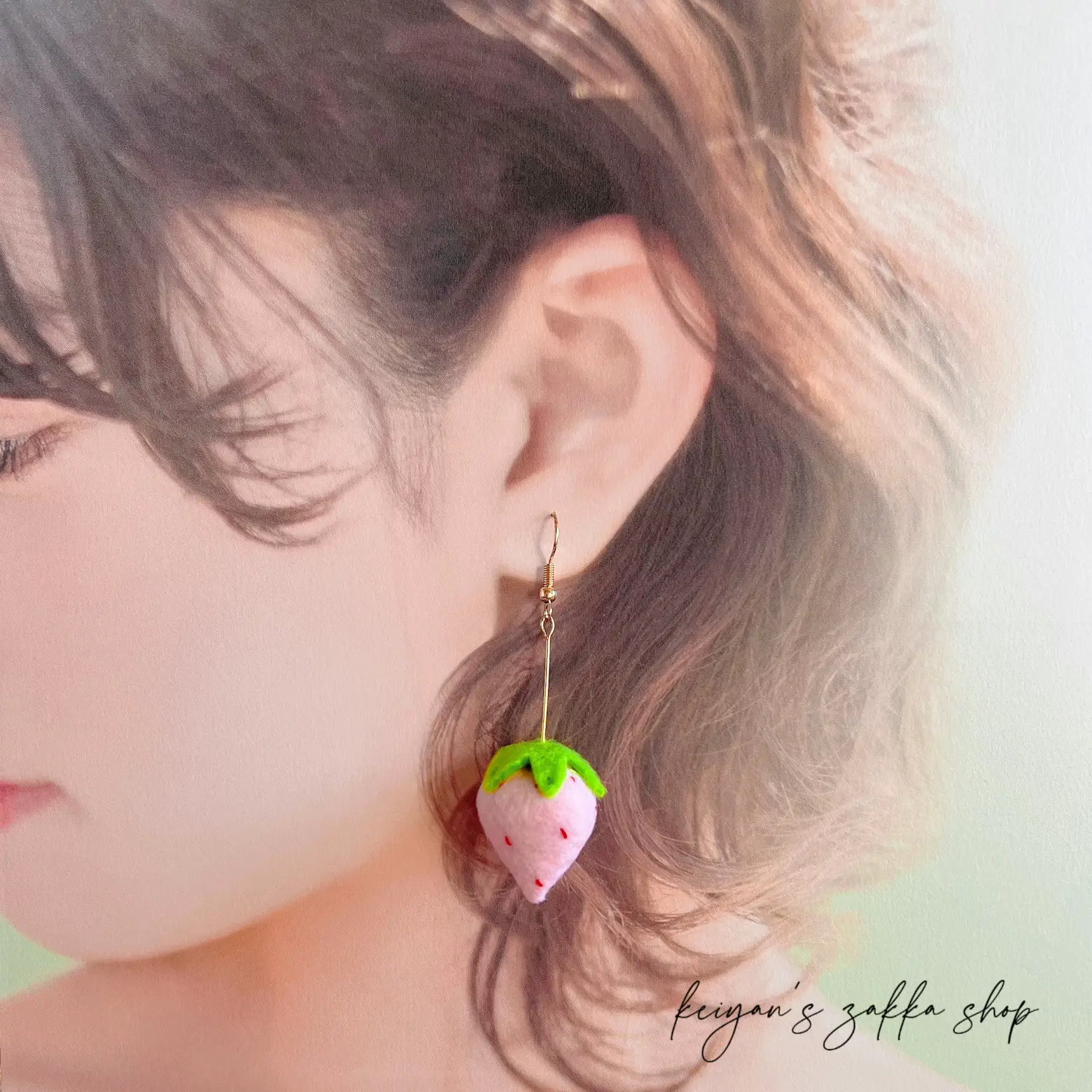 フェルトのstrawberry🍓ピアス‎‪𓍯 handmade | keiyan88が投稿した‬