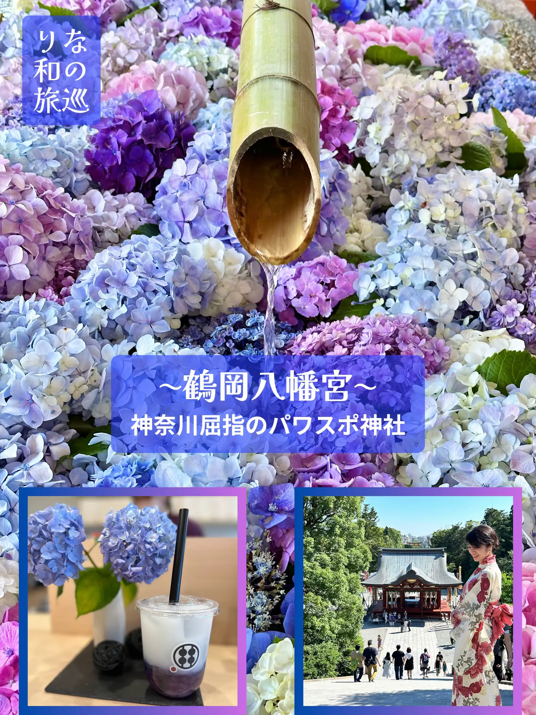 神奈川県〜紫陽花手水が綺麗すぎ✨神奈川最強のパワスポ！ | りな 和の旅巡りが投稿したフォトブック | Lemon8