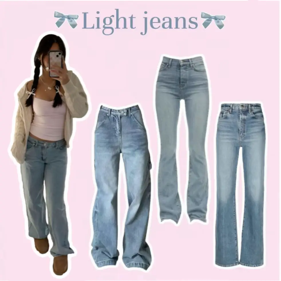 Shape Light Blue Wash Pocket Wide Leg Cargo Jeans