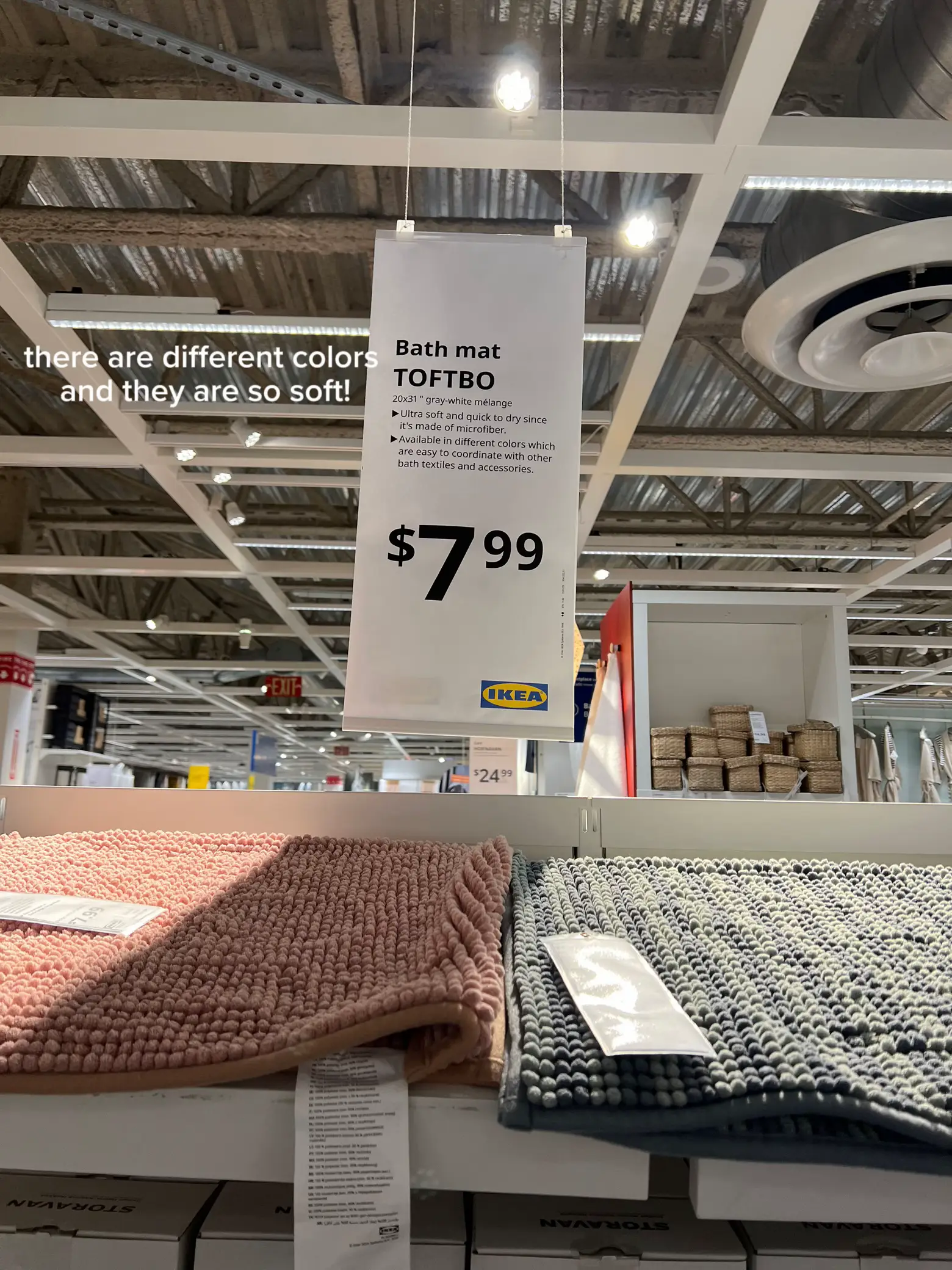 TOFTBO bath mat, gray-white mélange, 20x31 - IKEA