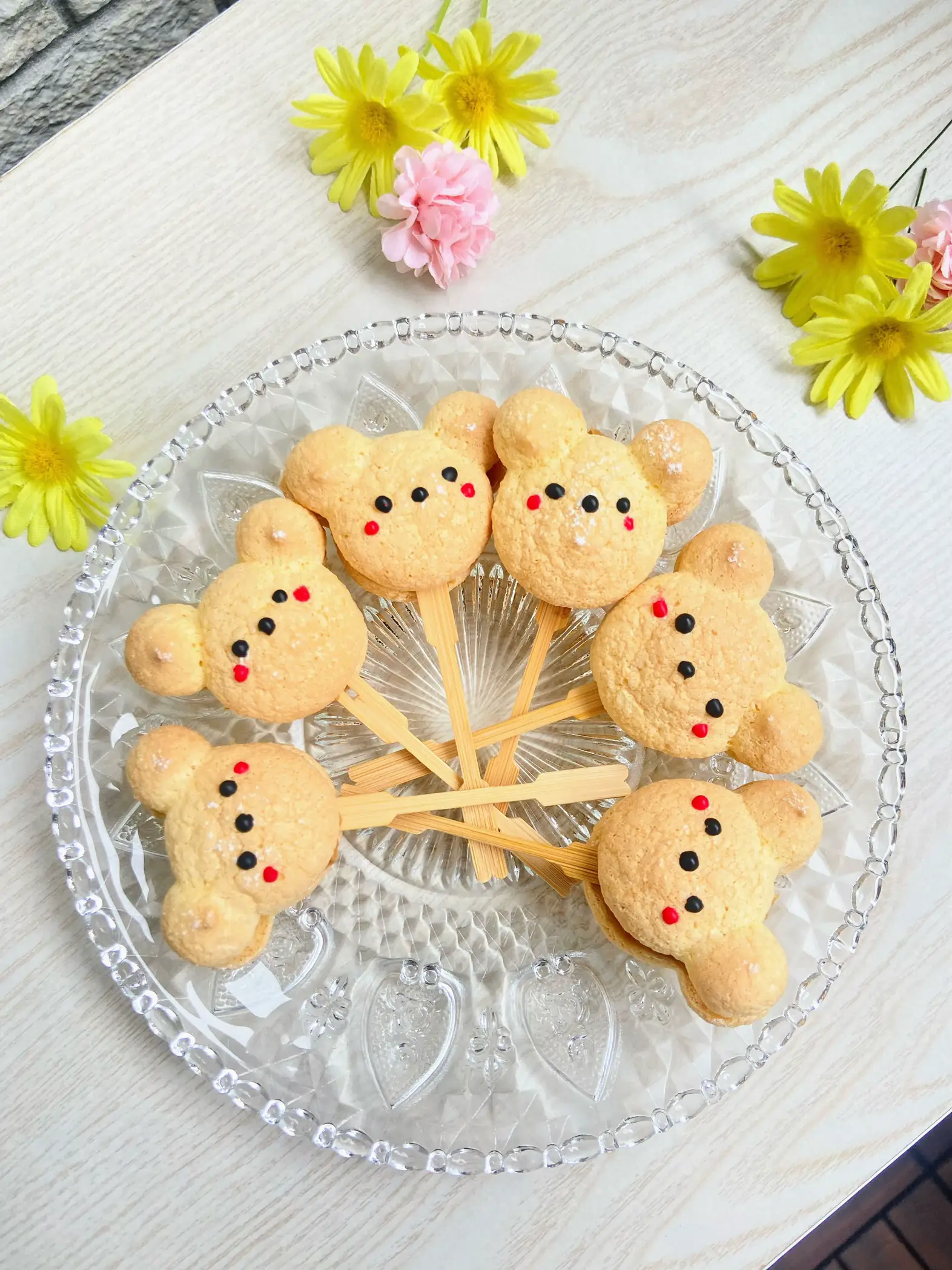 くまさんのポップコーンクッキー♡　スイーツ　ケーキ　Cookie フェイクスイーツ　ミニチュア　バックチャーム        