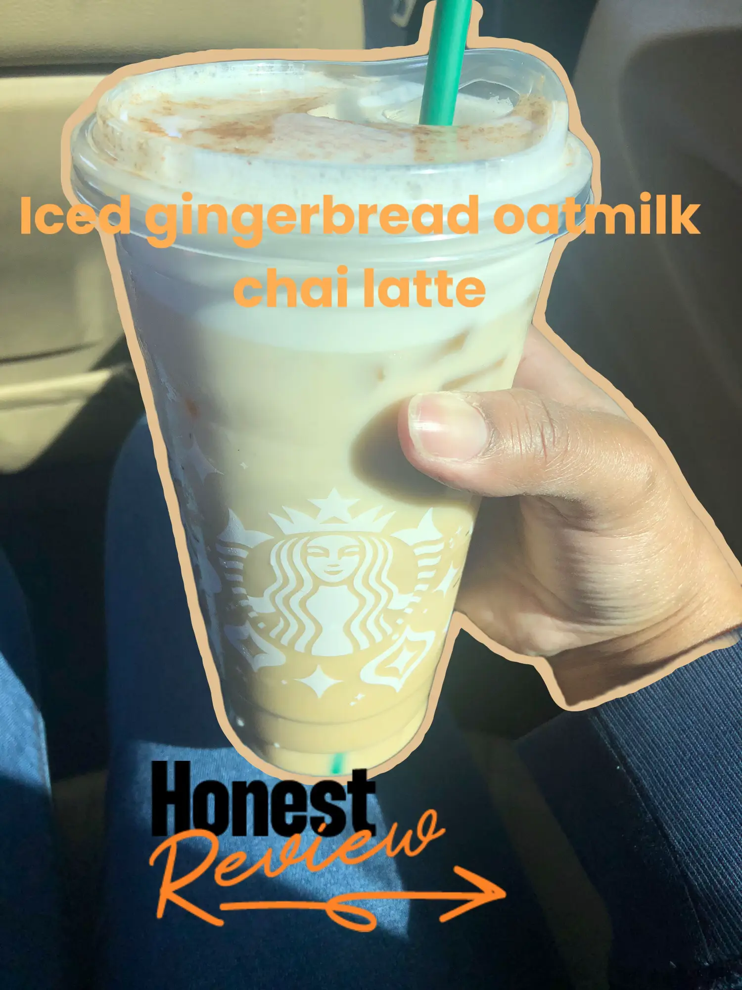 Starbucks Iced Gingerbread Oatmilk Chai Latte Drink Review