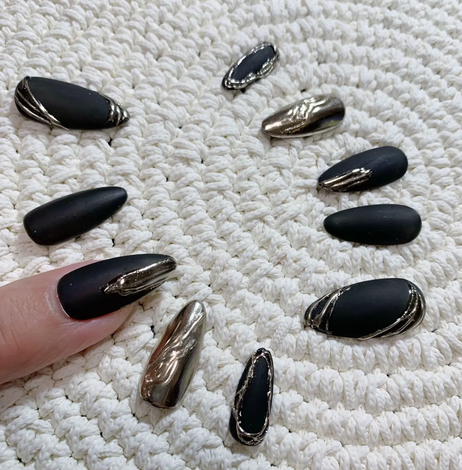 オーダー用】 ブラック 黒色 ネイルチップ