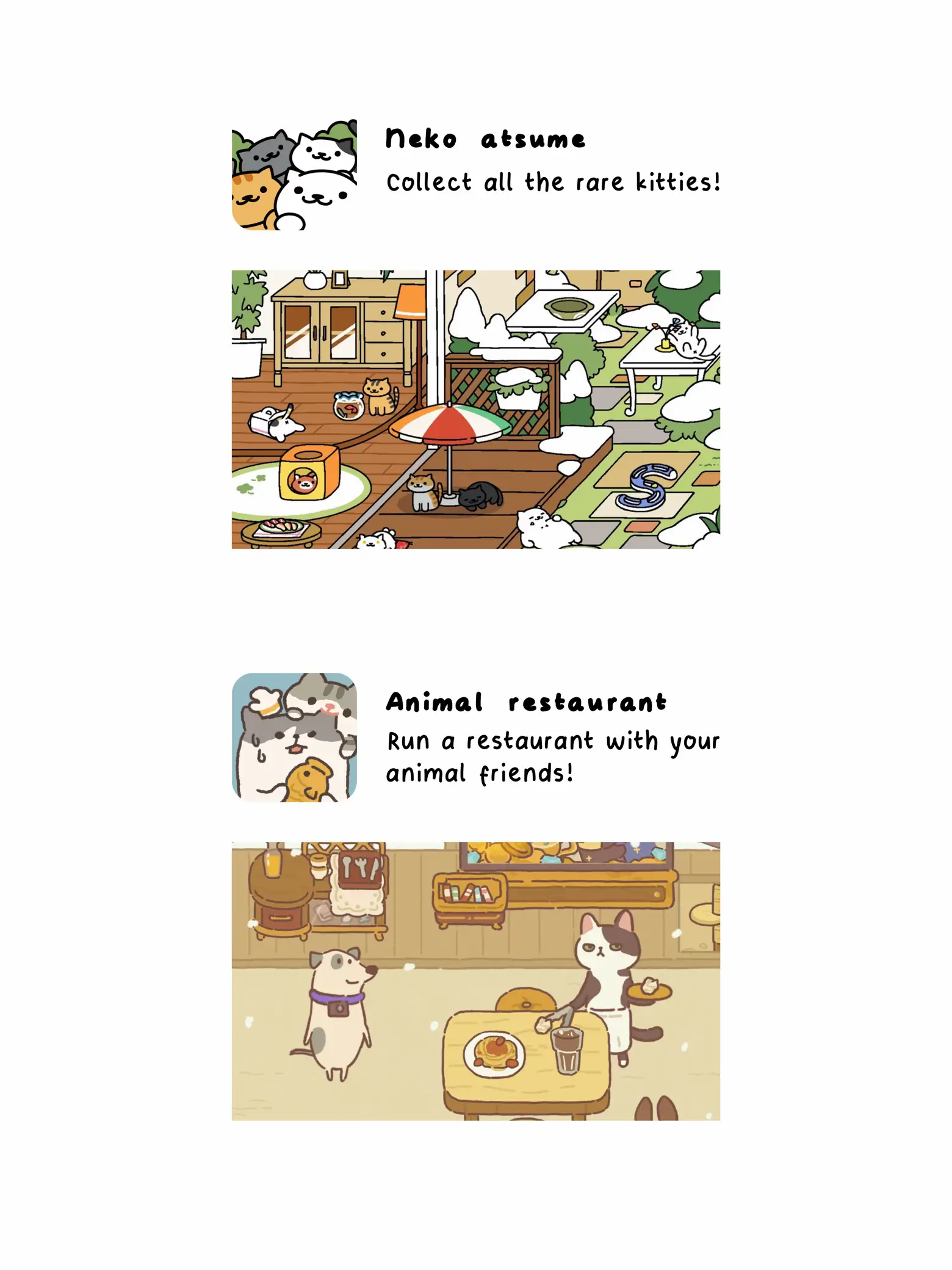 Three pictures of a cat running through a restaurant.