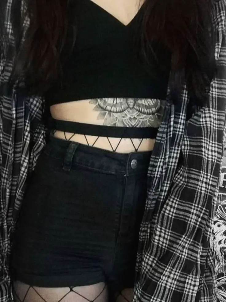 New mesh shirt and a kilt! Looking forward to your suggestions. :  r/GothStyle
