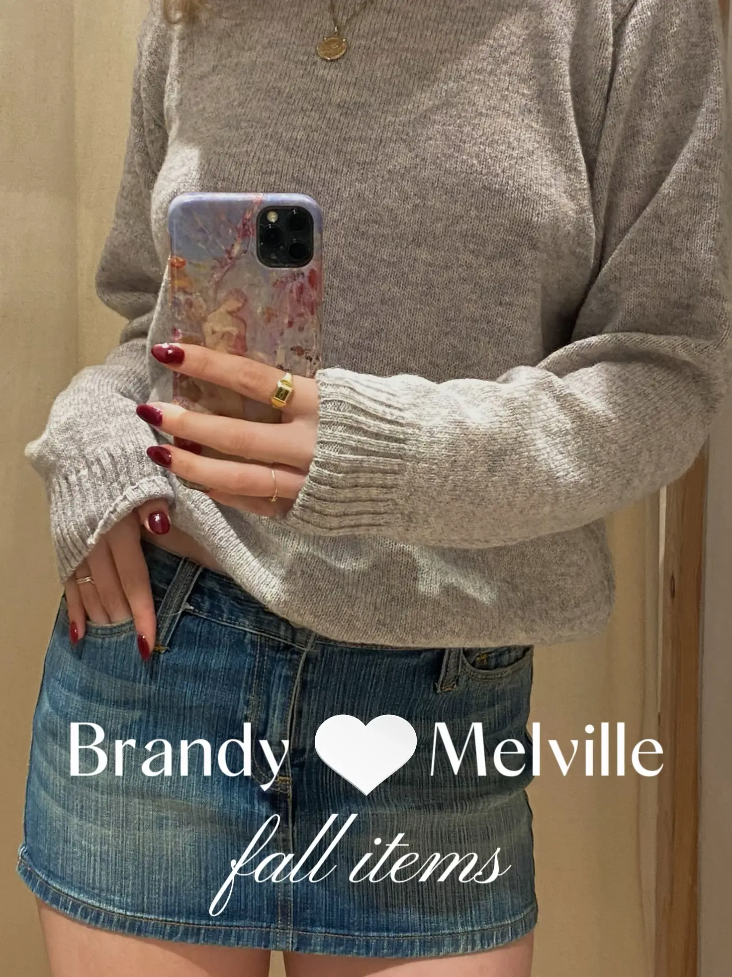 Brandy Melville Grey Wolf Mock Sweaters for Women